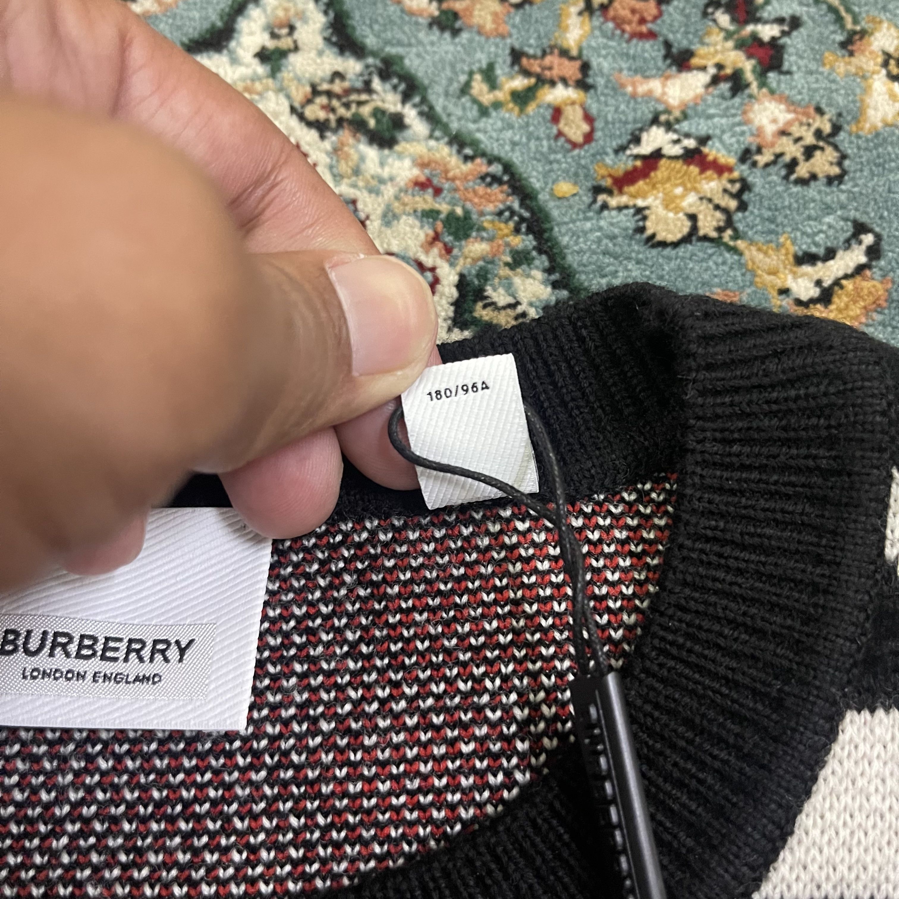Burberry Burberry Mens Jennings Zebra Logo Jumper Knit Sweater Size US M / EU 48-50 / 2 - 7 Thumbnail