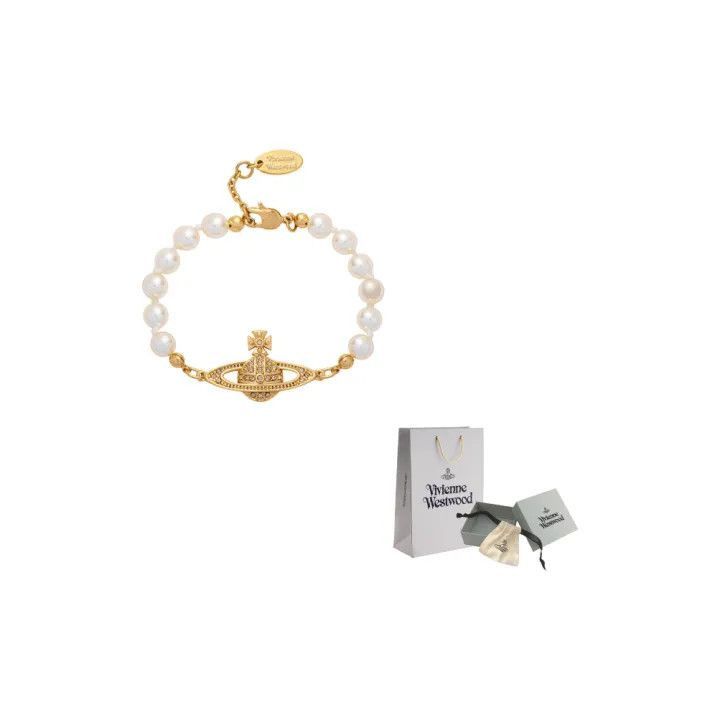 Vivienne Westwood Vivienne Westwood Pearl Brass Bracelet for Women Size ONE SIZE - 1 Thumbnail
