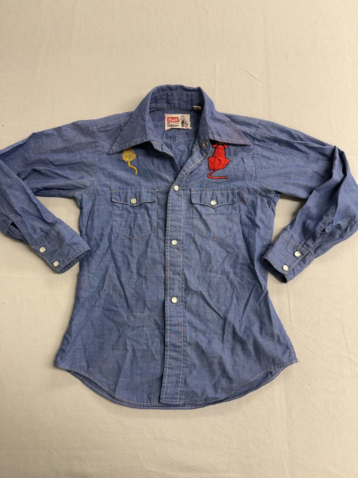 Other Kids Denim Pearl Snap Long Sleeve Medalla Vaquero 10 Years Size US XXS / EU 40 - 1 Thumbnail