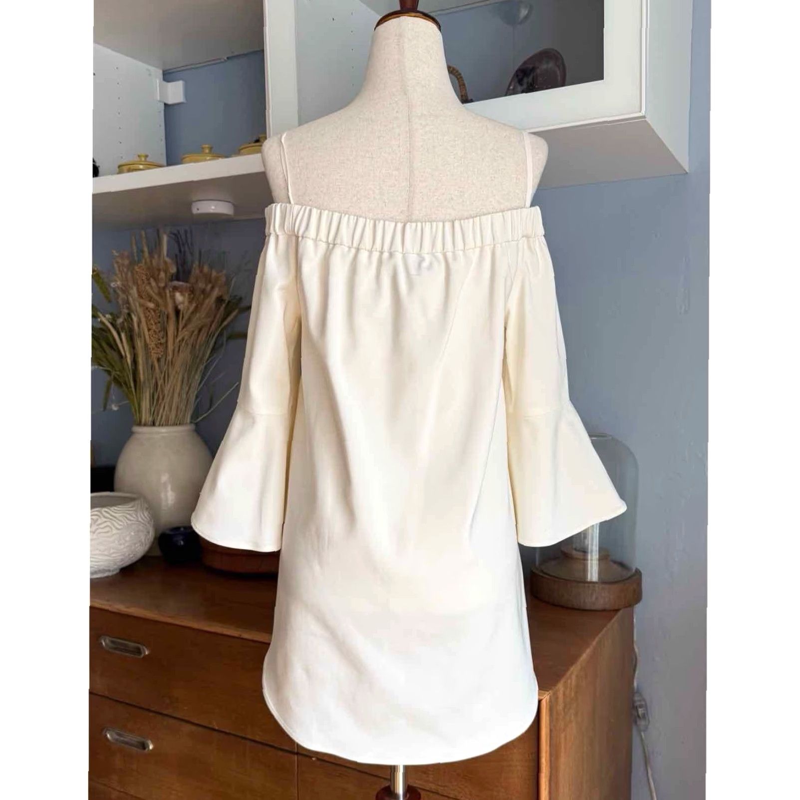 Tibi Tibi Ivory Off Shoulder Tunic Top Flared Sleeves Size 2 Size XS / US 0-2 / IT 36-38 - 4 Thumbnail