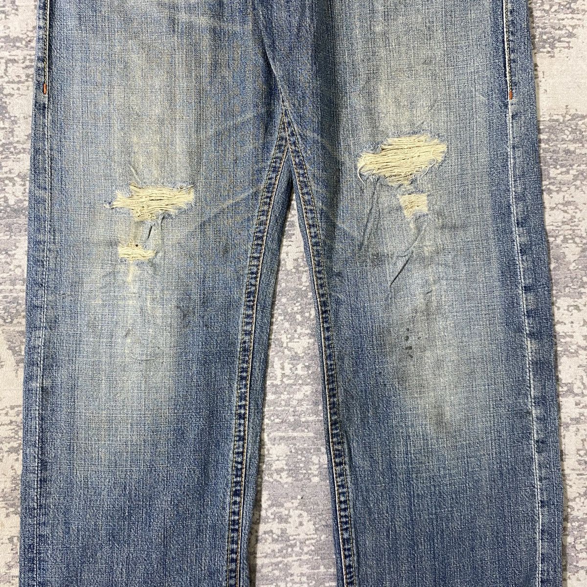 If Six Was Nine × Japanese Brand × Le Grande Bleu (L.G.B.) Vintage GL Heart Distressed Denim Pants Size US 36 / EU 52 - 4 Thumbnail