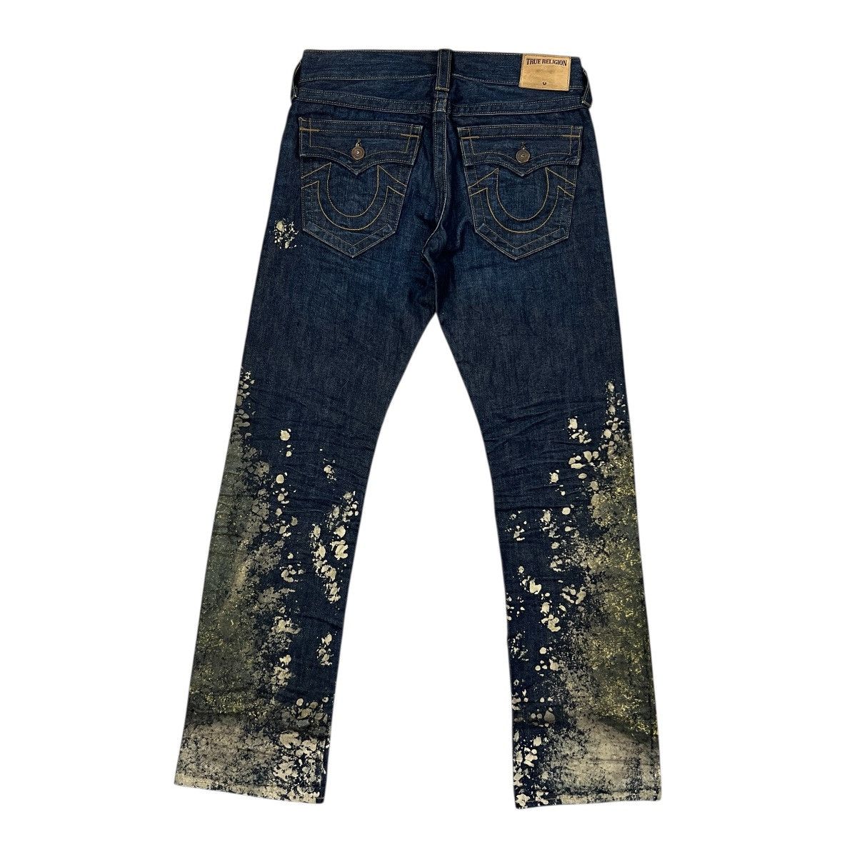 True Religion True Religion Ricky Straight Jeans Men’s Navy Gold Paint Y2K Size US 31 - 1 Thumbnail