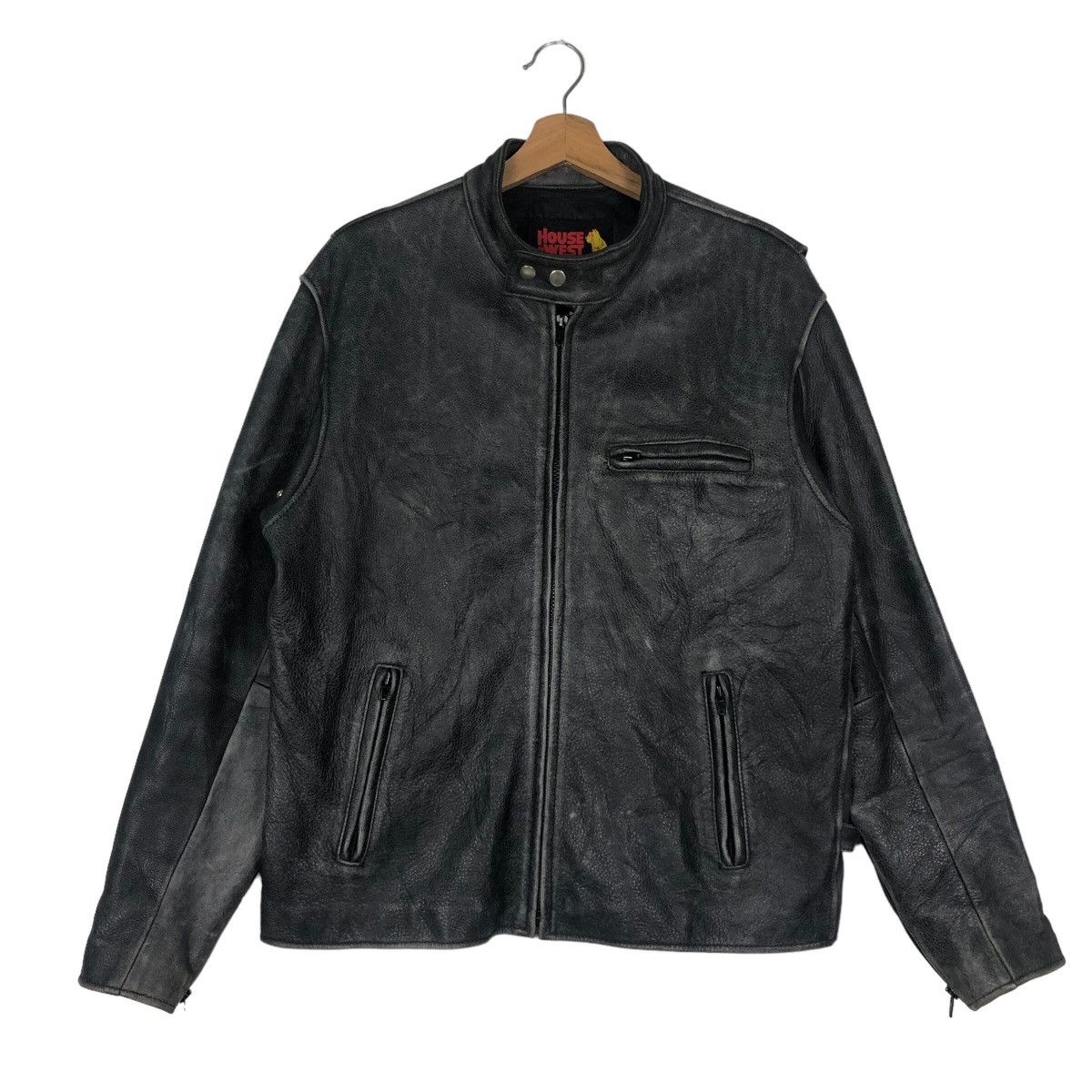 Japanese Brand 🔥90’s Vintage Leather Jacket Biker House Of West Racer Size US XL / EU 56 / 4 - 1 Thumbnail