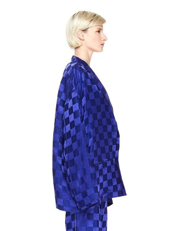 haider ackermann kimono jacket キモノジャケット haider Ackermann bleu silk jacquard kimono jacket 36