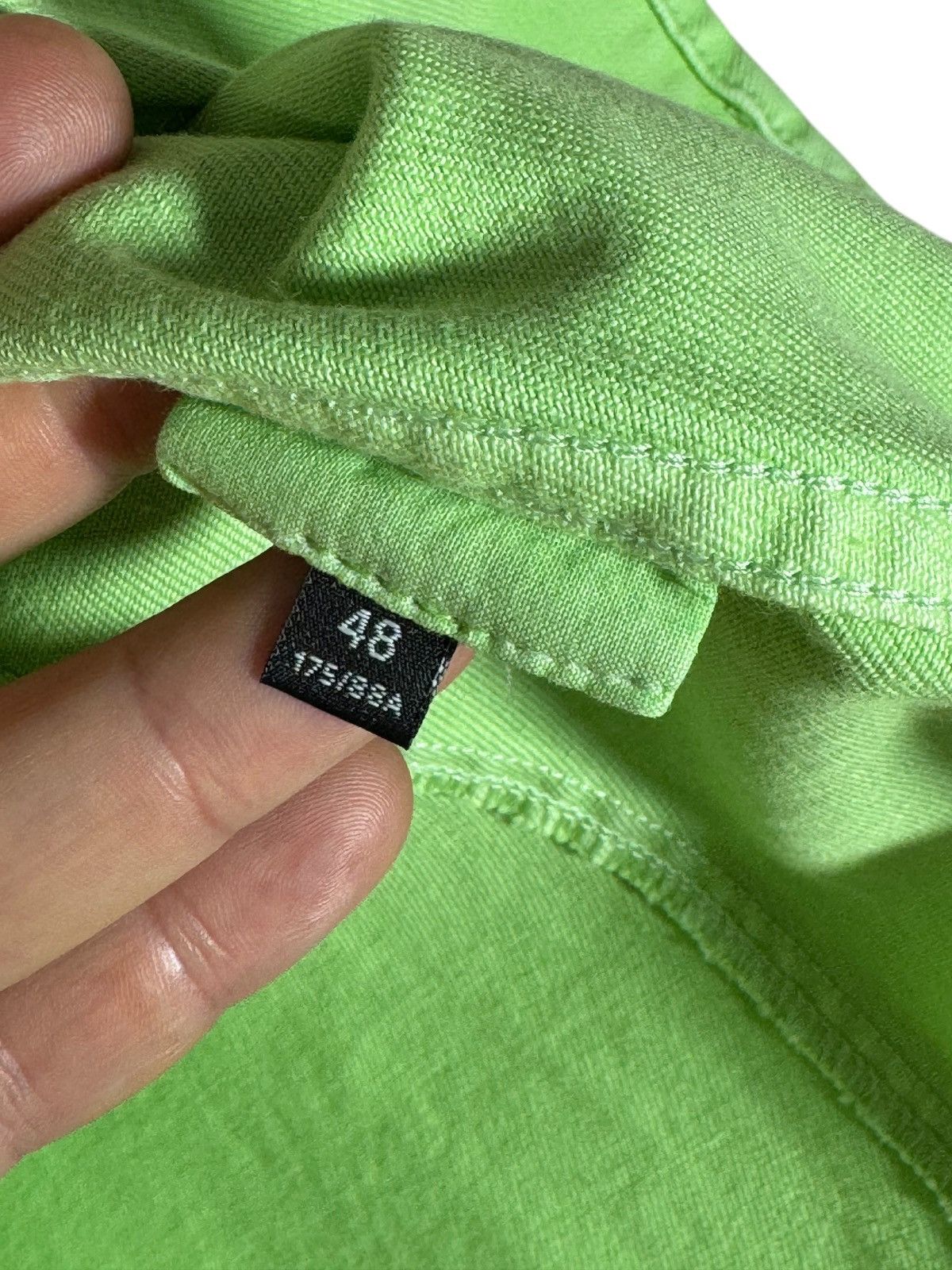 Versace Versace Lime Green Denim Shirt Jacket with Metal Details Size US M / EU 48-50 / 2 - 6 Thumbnail