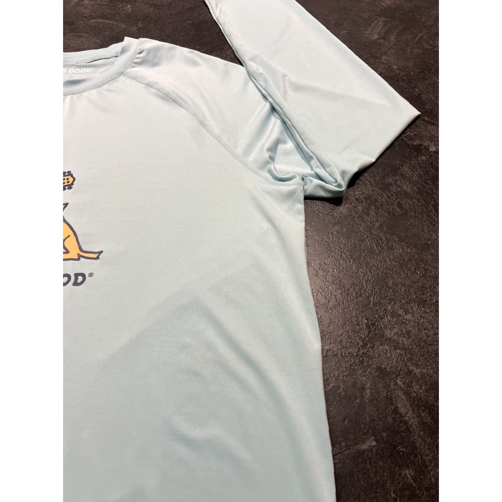 Life is Good Life is Good T-Shirt Dog Life is Good "Homemade Jam" Jake Dog Guitar Performance L/S Aqua XL Men shirts Mens T-Shirt XL Aqua Dog Theme Ready to wear Size US XL / EU 56 / 4 - 3 Thumbnail