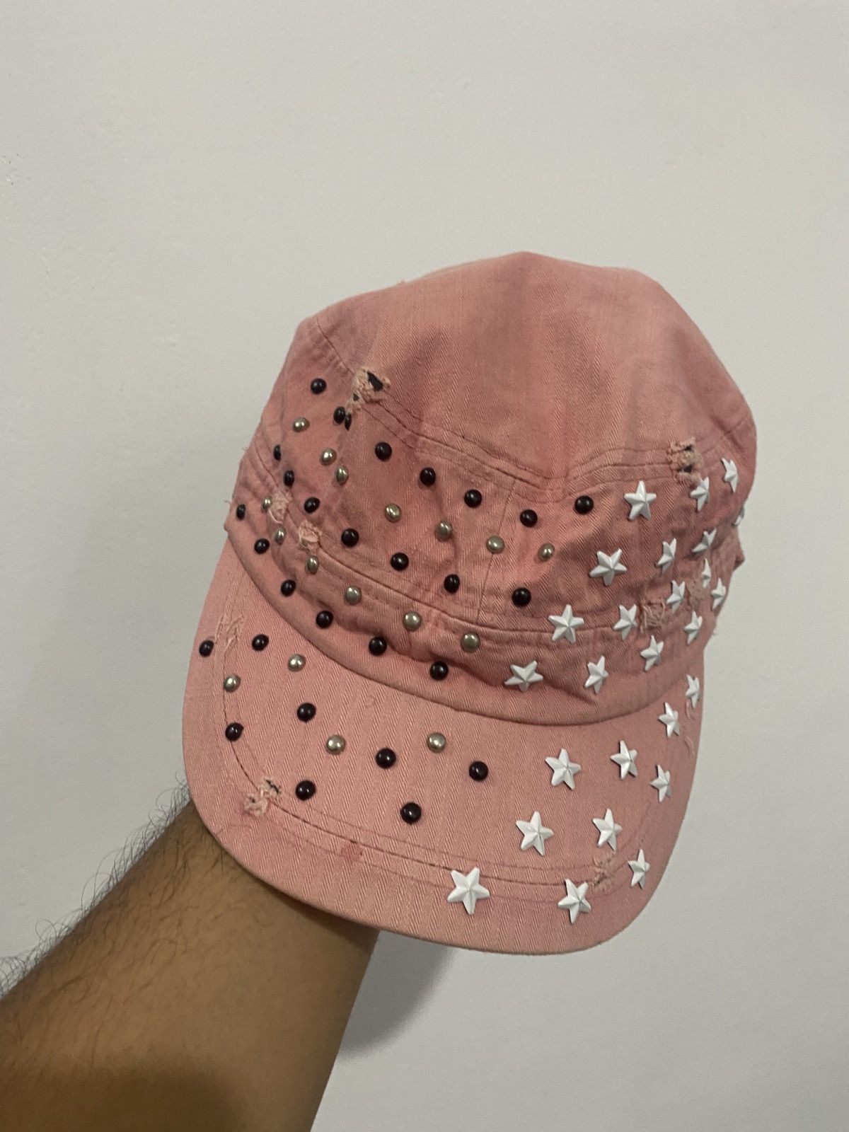 If Six Was Nine × Japanese Brand × Le Grande Bleu (L.G.B.) Pink Japanese Studed Vkei Cadet Hat Size ONE SIZE - 3 Thumbnail