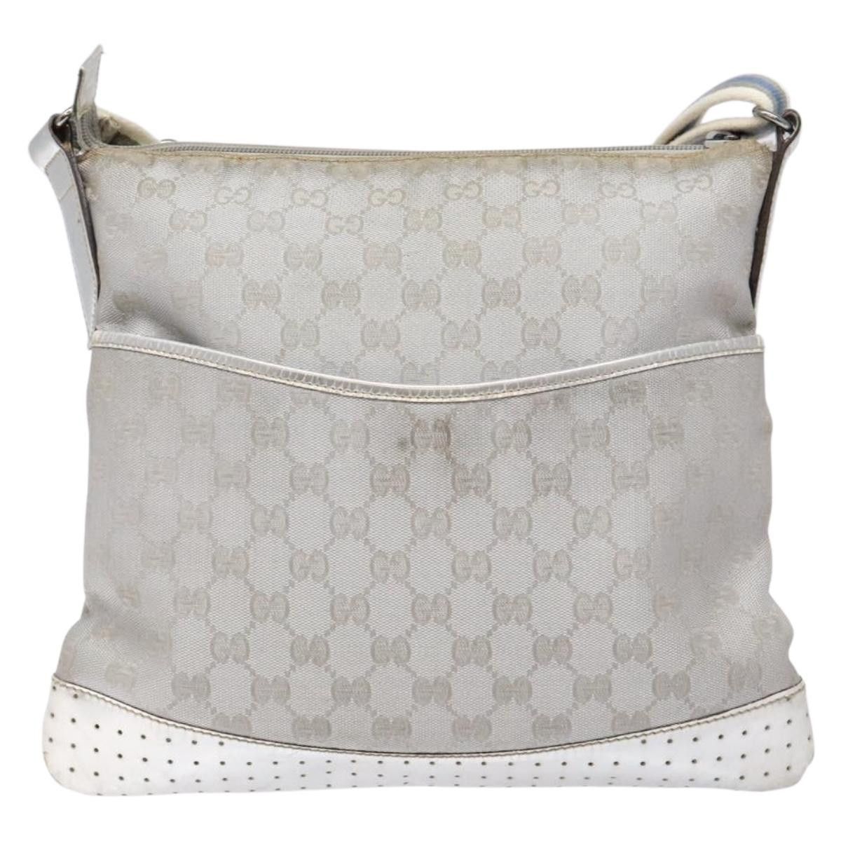 Gucci GUCCI GG Canvas Sherry Line Shoulder Bag Silver Size ONE SIZE - 2 Thumbnail