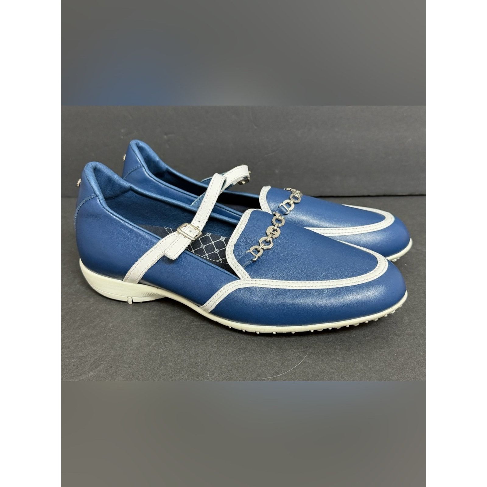 Other NEW Duca Del Cosma Belledonna Navy Spikeless Golf RARE $199 Size US 7.5 / IT 37.5 - 2 Thumbnail
