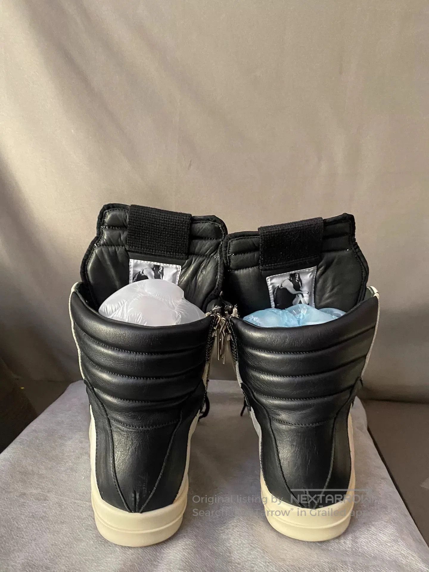 Rick Owens rick owens black and white high. Size US 5.5 / EU 38 - 4 Thumbnail