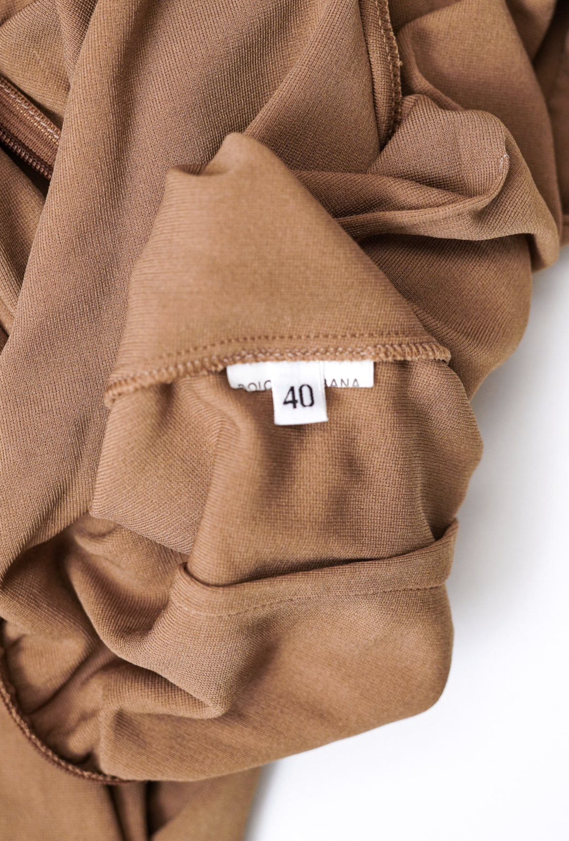 Dolce & Gabbana Dolce & Gabbana Beige Sleeveless Turtleneck Bodycon Dress Size S / US 4 / IT 40 - 7 Thumbnail