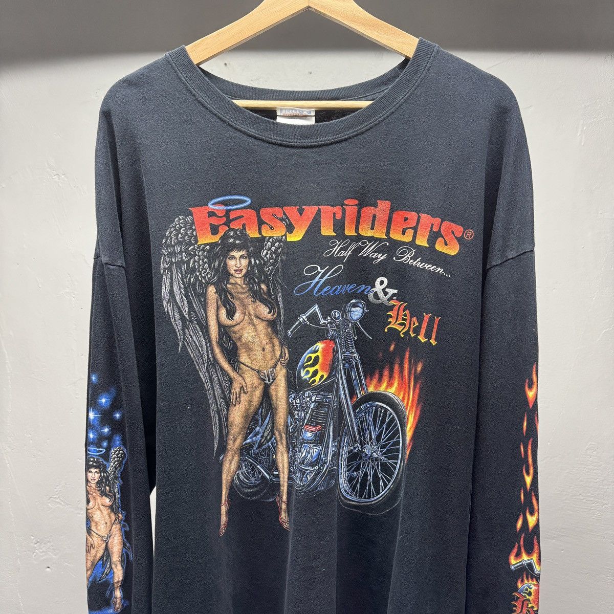 Vintage Easyriders Heaven or Hell Flame Shirt ERD Grunge WCC Chrome Size US XXL / EU 58 / 5 - 6 Thumbnail
