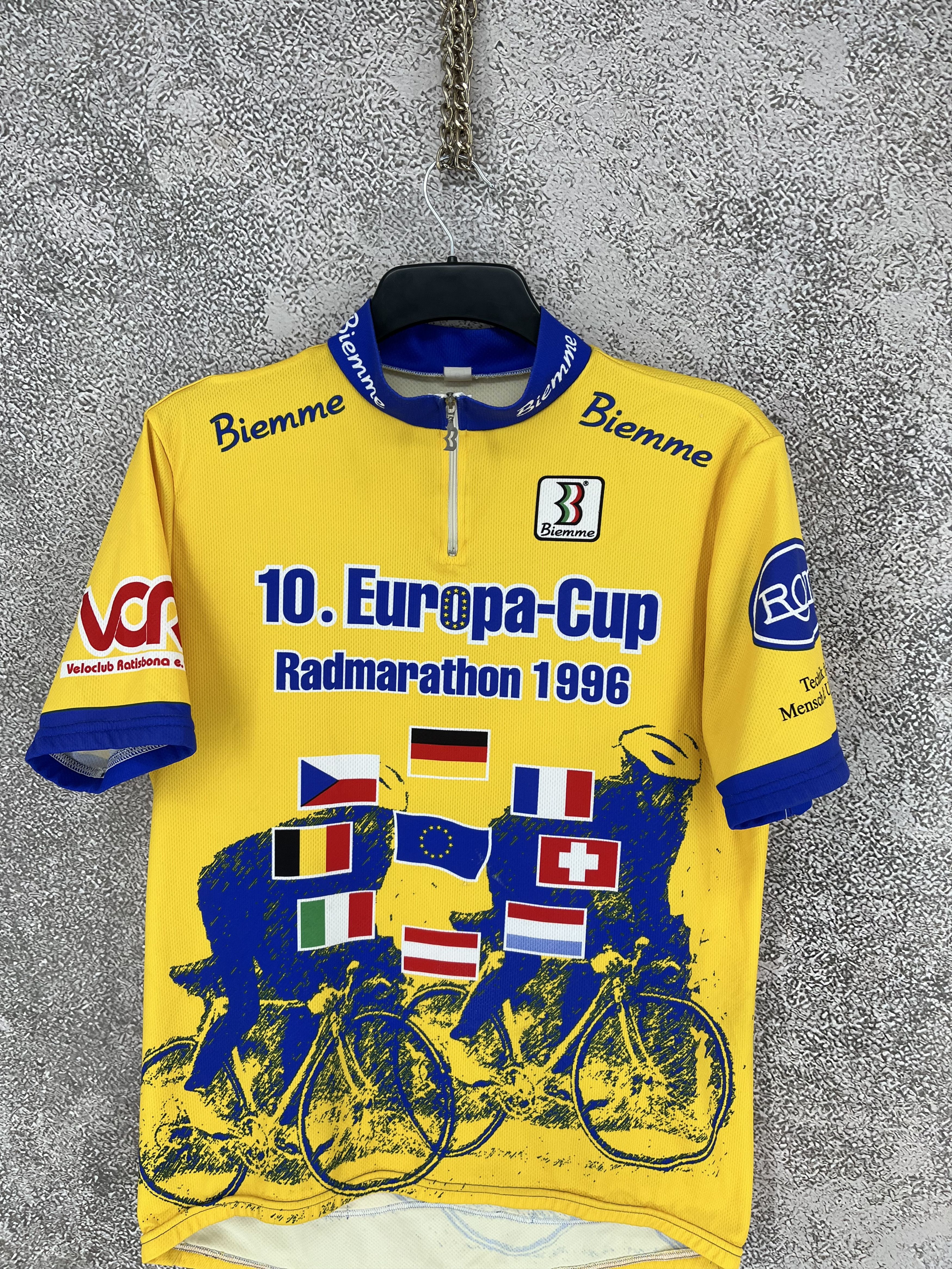 Vintage Vintage Biemme Europa-Cup 1996 Cycling Jersey Shirt Italy Size US XXL / EU 58 / 5 - 6 Thumbnail