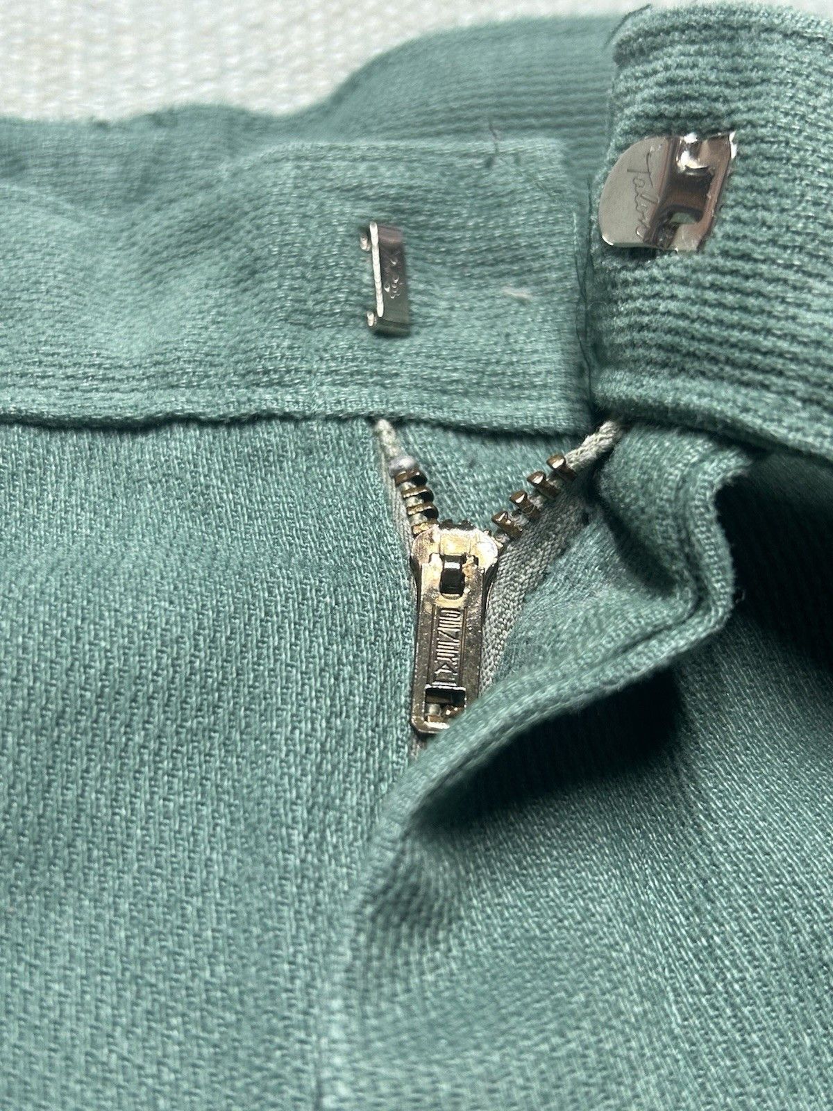 Vintage 1960s pique pants micro corduroy teal turquois tapered 26x31 Size 26" / US 2 / IT 38 - 6 Thumbnail