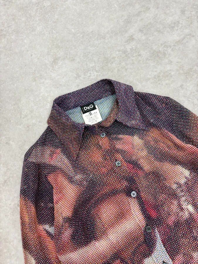 Dolce & Gabbana 2000s Dolce & Gabbana The Birth of Venus Pixel Silk Shirt Size M / US 6-8 / IT 42-44 - 6 Thumbnail