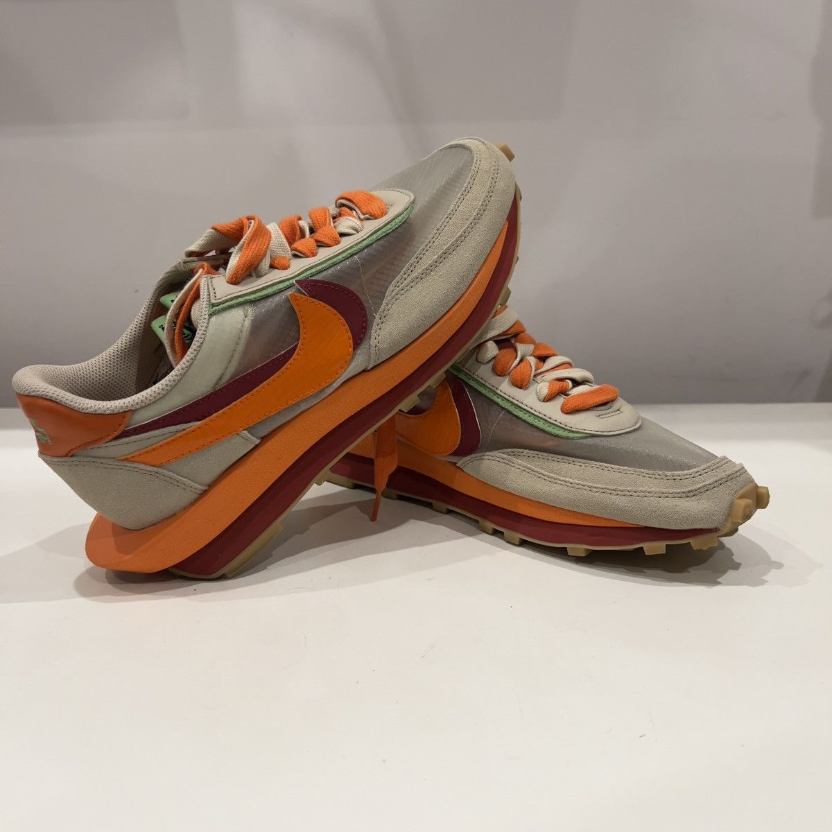CLOT × Nike × Sacai Nike Waffle x Sacai CLOT Kiss Of Death Net Orange Blaze Size US 8.5 / EU 41-42 - 3 Thumbnail