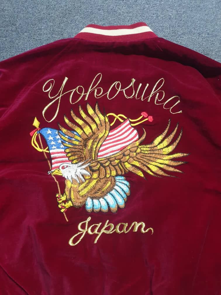 Japanese Brand 💥Vintage Eagle yokosuka acantara sukajan souvenir jacket Size US M / EU 48-50 / 2 - 15 Thumbnail