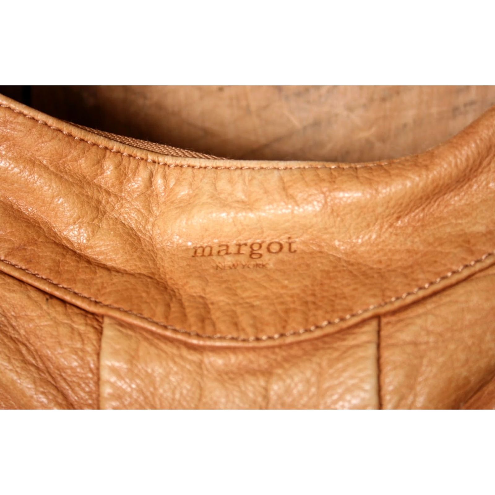 Vintage MARGOT Tan Woven Leather Shoulder Bag Women Medium Tan Leather Shoulder Bag Mens? Size ONE SIZE - 3 Thumbnail