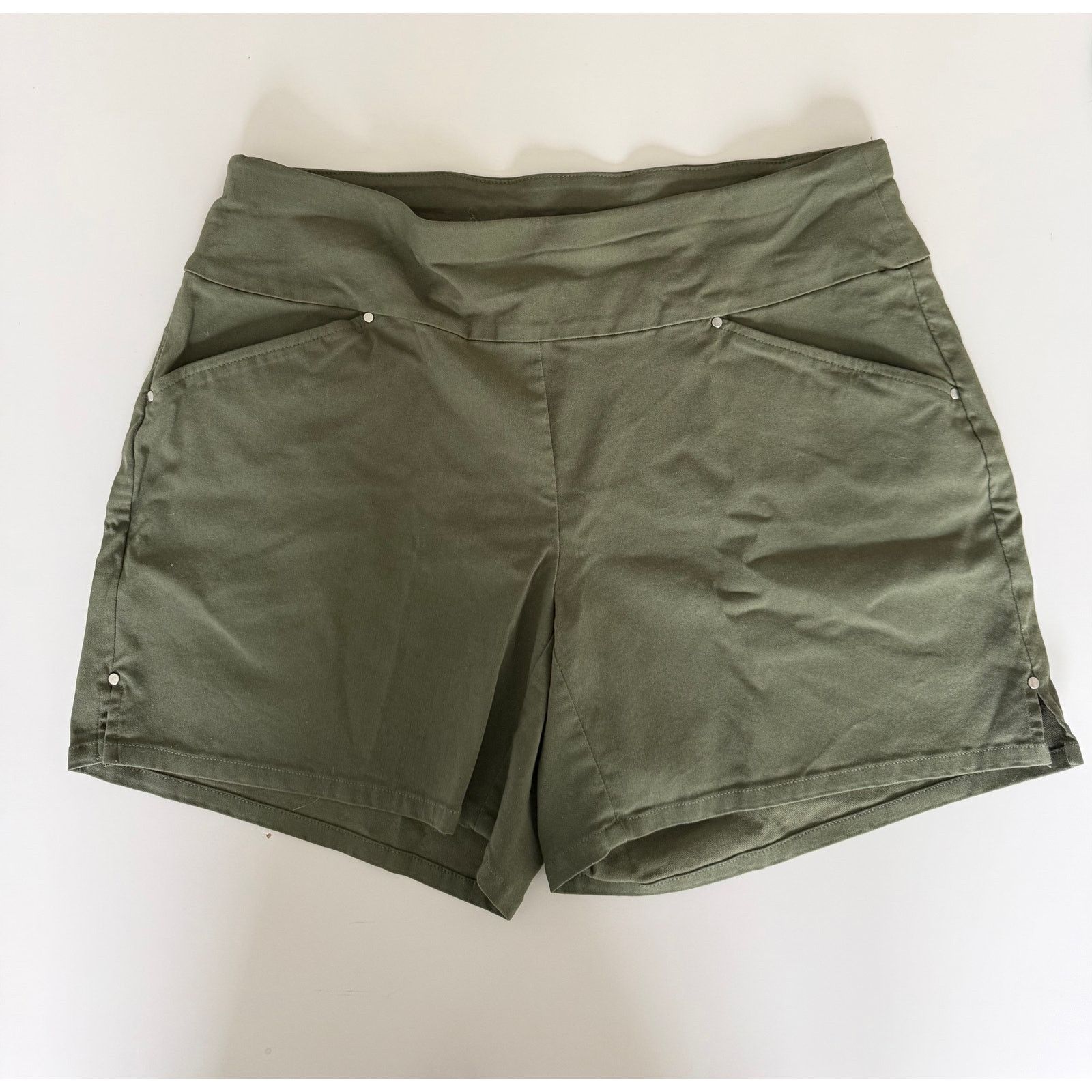 I.N.C I.N.C. Olive Green High Waist Shorts Women Utility 8 - B003 Size 30" / US 8 / IT 44 - 2 Thumbnail