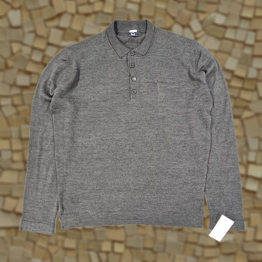 Sergio Tacchini Sergio Tacchini Jumper Mens Wool Acrylic Lightweight Knit Polo Neck Long Sleeve Grey Medium Size US M / EU 48-50 / 2 - 1 Thumbnail