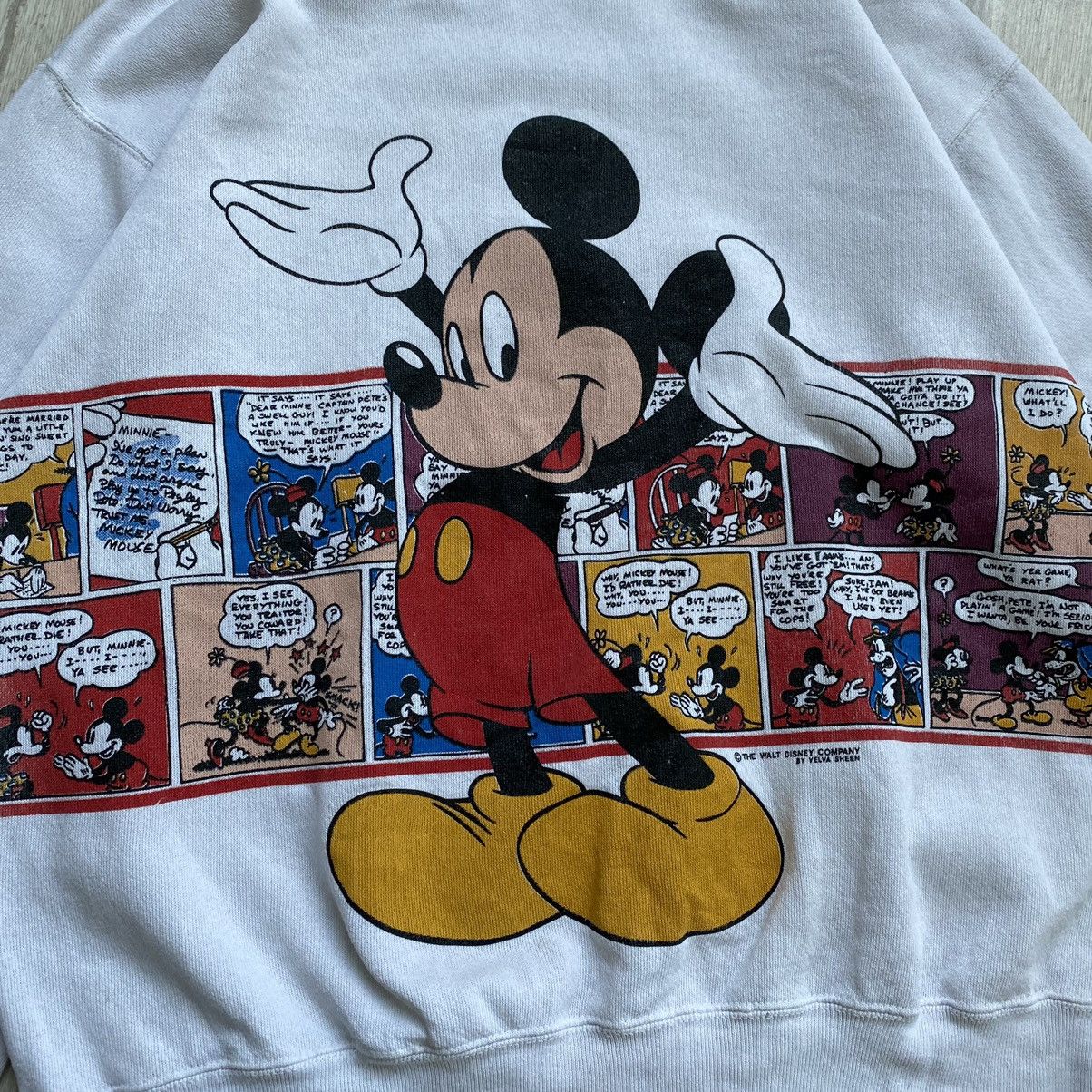 Disney RARE 80s Vintage Mickey Mouse Comics over print Velva Sheen Size L / US 10 / IT 46 - 7 Thumbnail