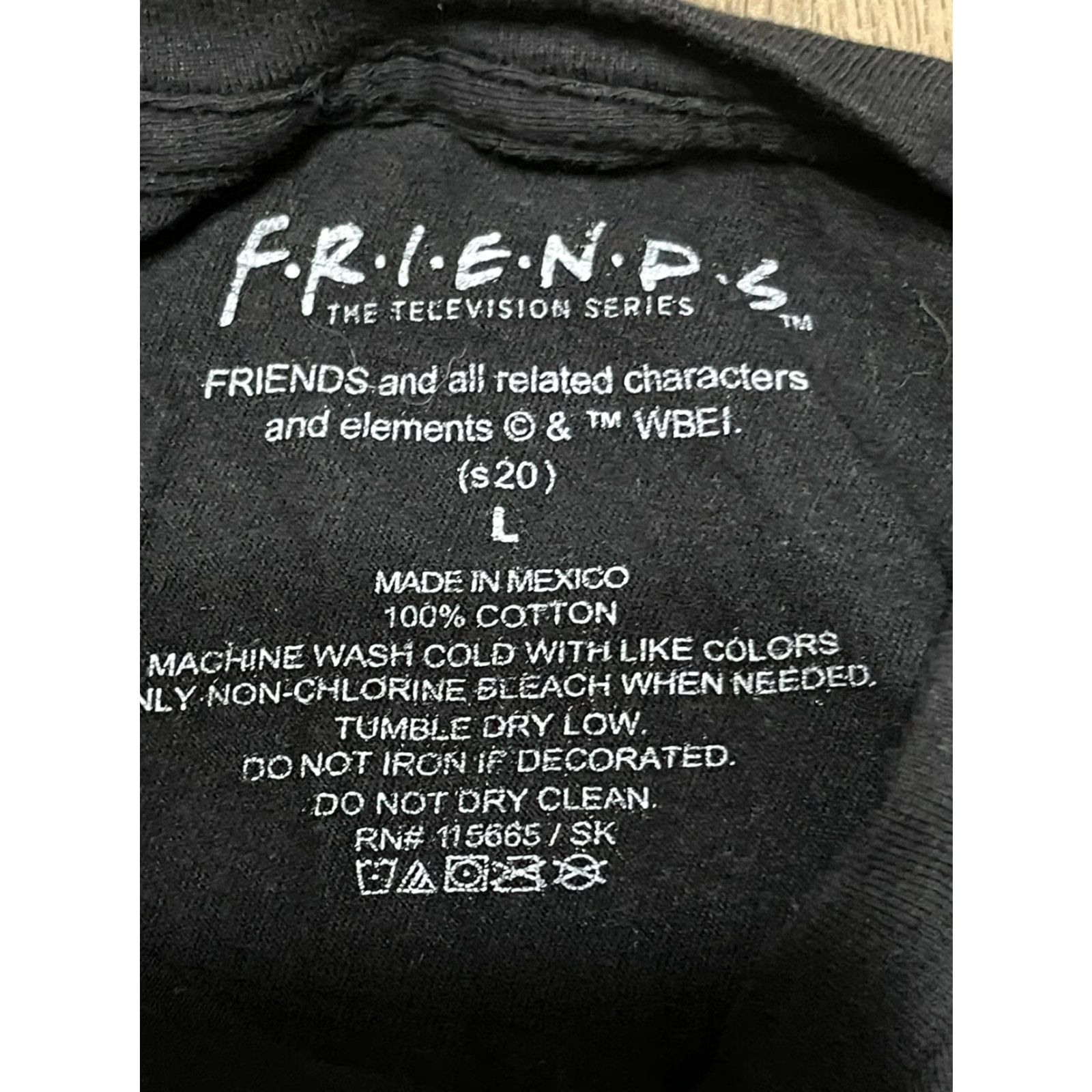 Vintage Friends Shirt Mens Large Black Graphic Print T-Shirt Short Sleeve Round Neck Regular Fit Brand Friends Clothing Men Size US L / EU 52-54 / 3 - 7 Thumbnail