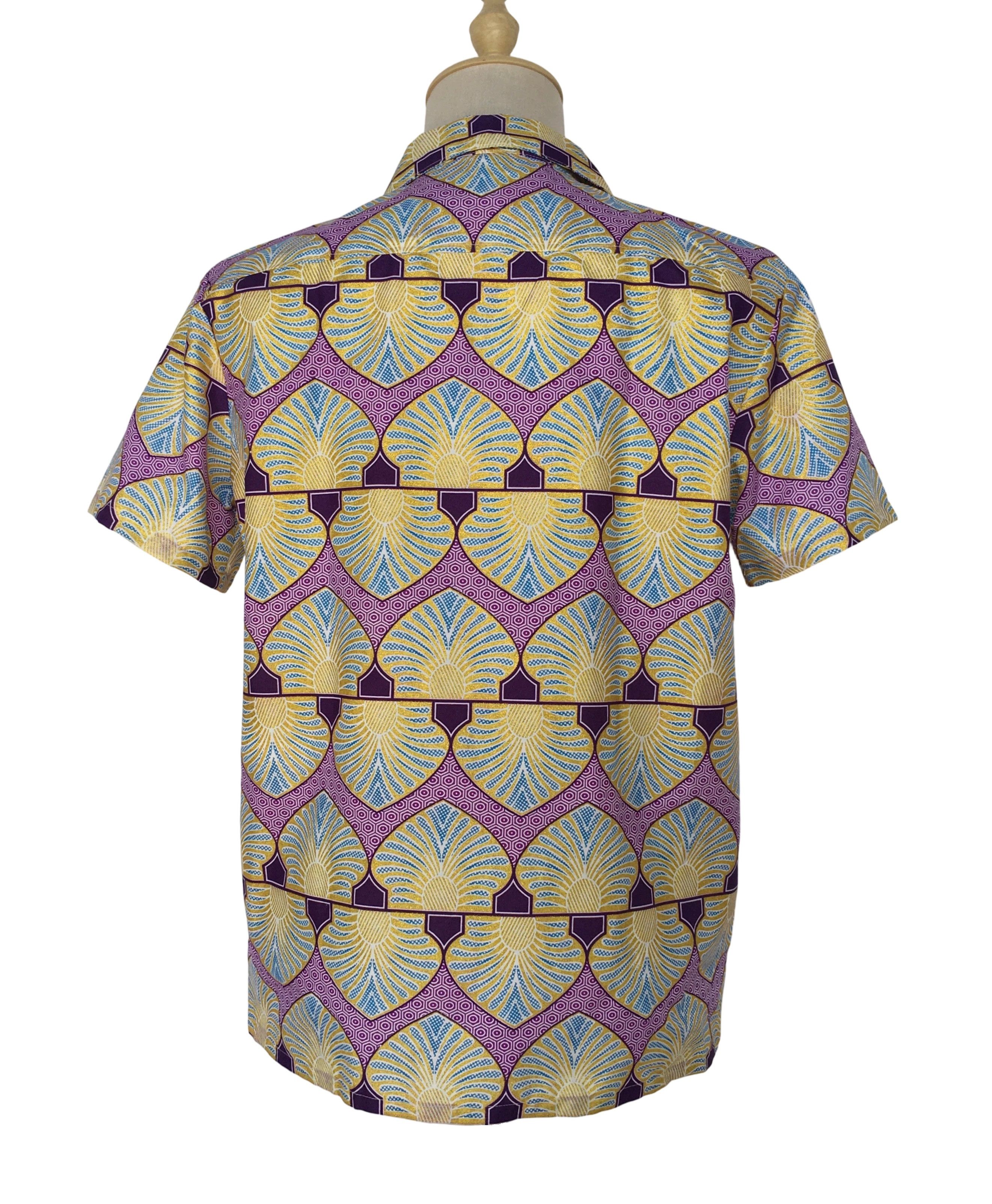Other African Wax Print Men Shirt Performance Costumes Size US M / EU 48-50 / 2 - 2 Thumbnail