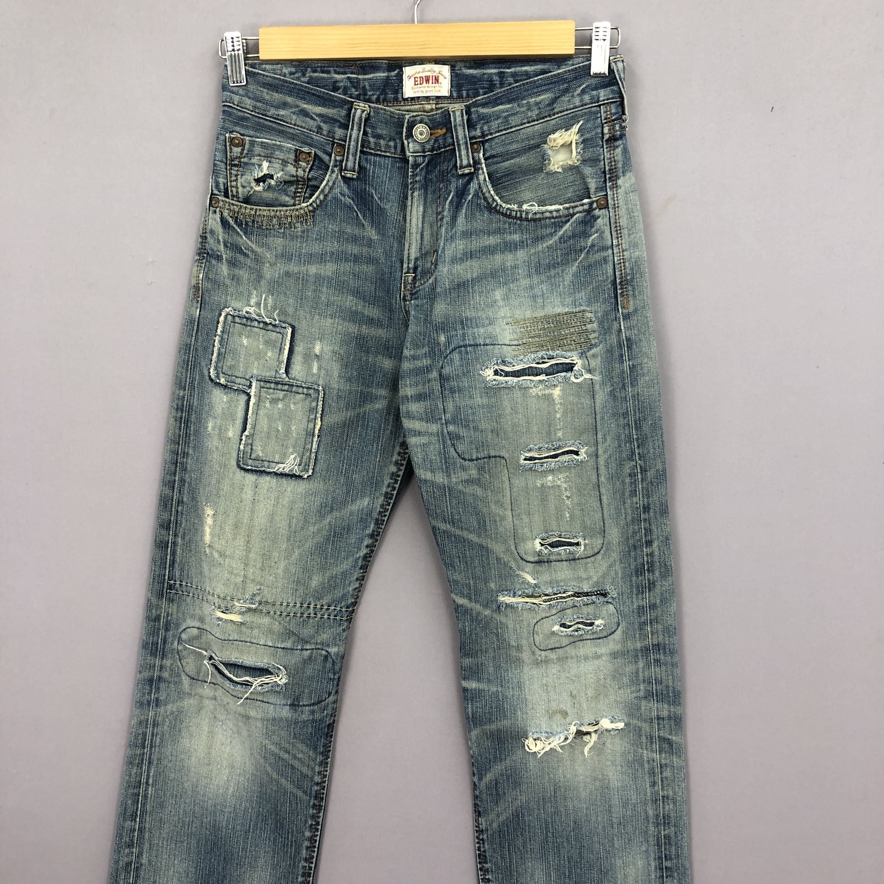 Levi's Vintage Distressed Edwin Jeans Light Wash Denim GF30273 Size US 30 / EU 46 - 3 Thumbnail