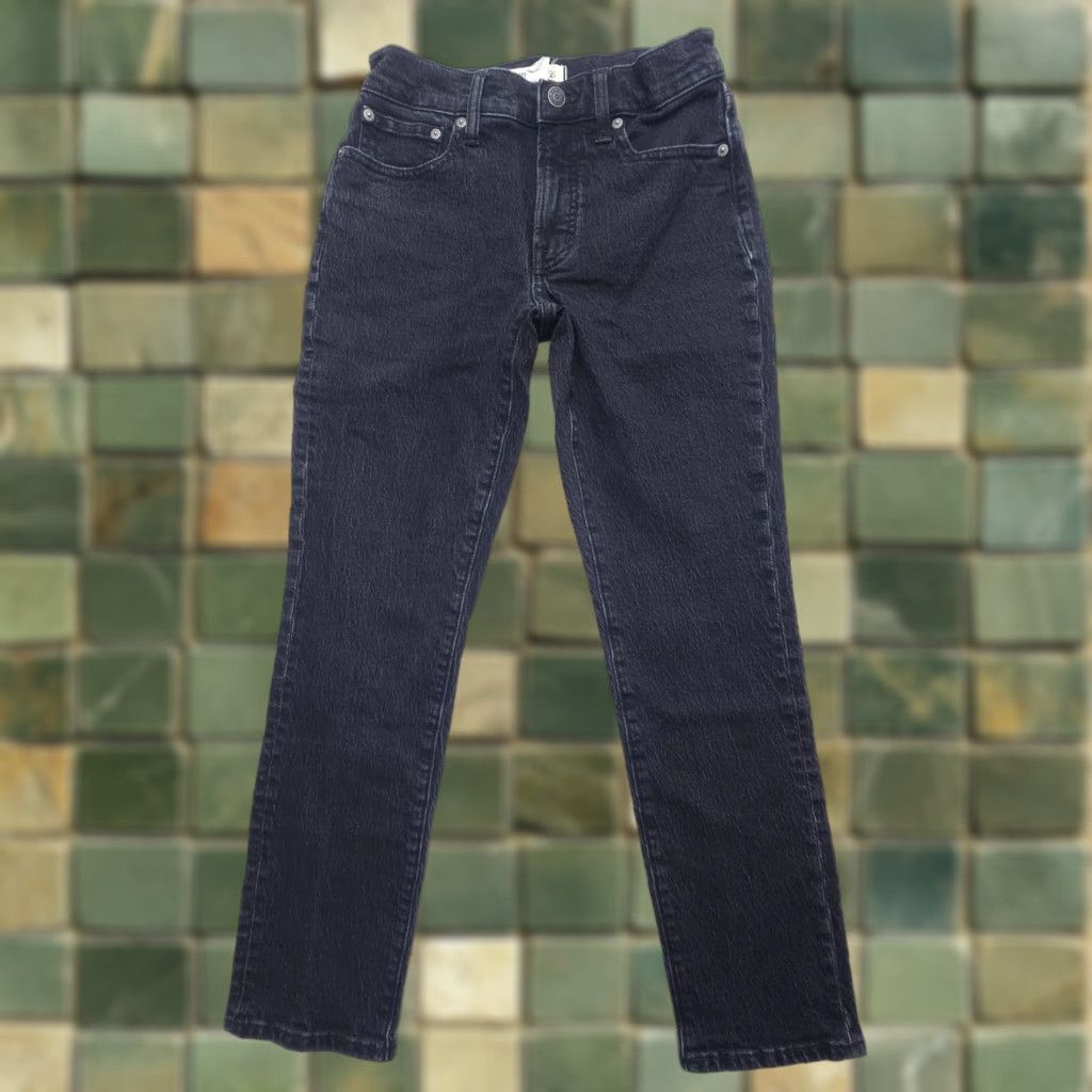 Madewell VINTAGE Madewell The Mid Rise Perfect Vintage Jeans 24 Black Crop Denim Size 42" / US 20 - 1 Thumbnail