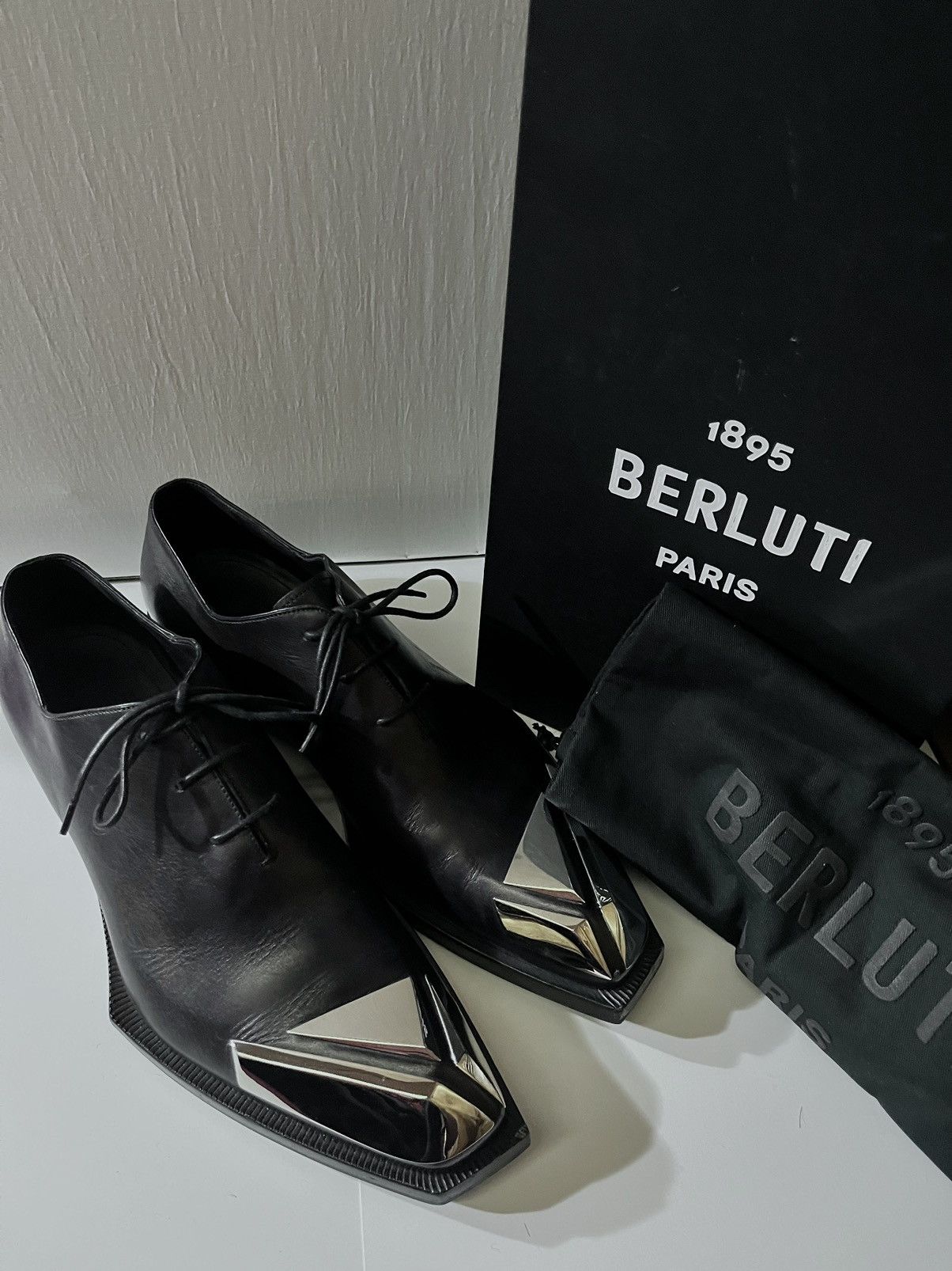 image of Berluti Alessandro Edge Shoes in Black, Men's (Size 11)