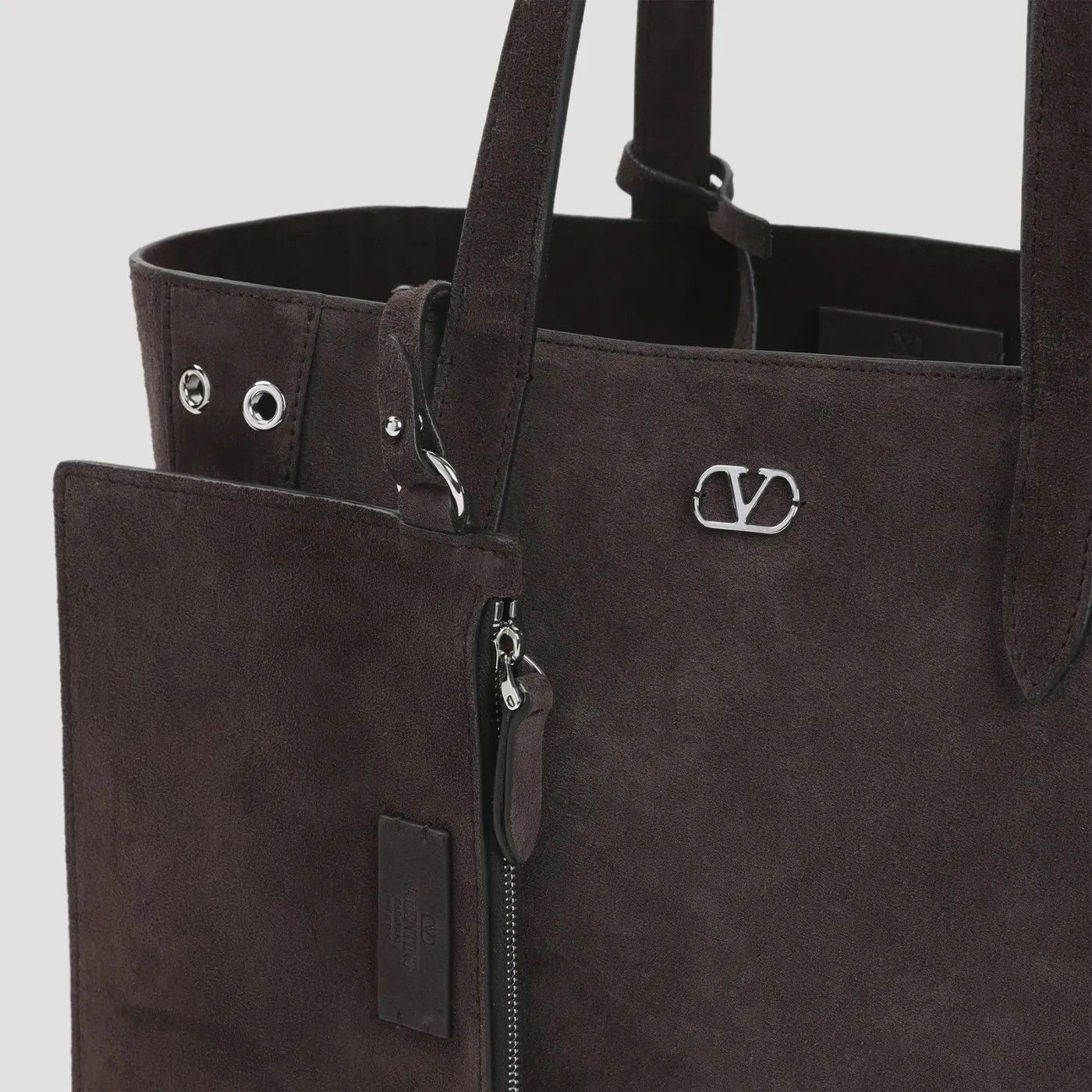 Valentino VALENTINO GARAVANI Nellcote Brown Suede Shopper Tote Bag New Size ONE SIZE - 4 Thumbnail