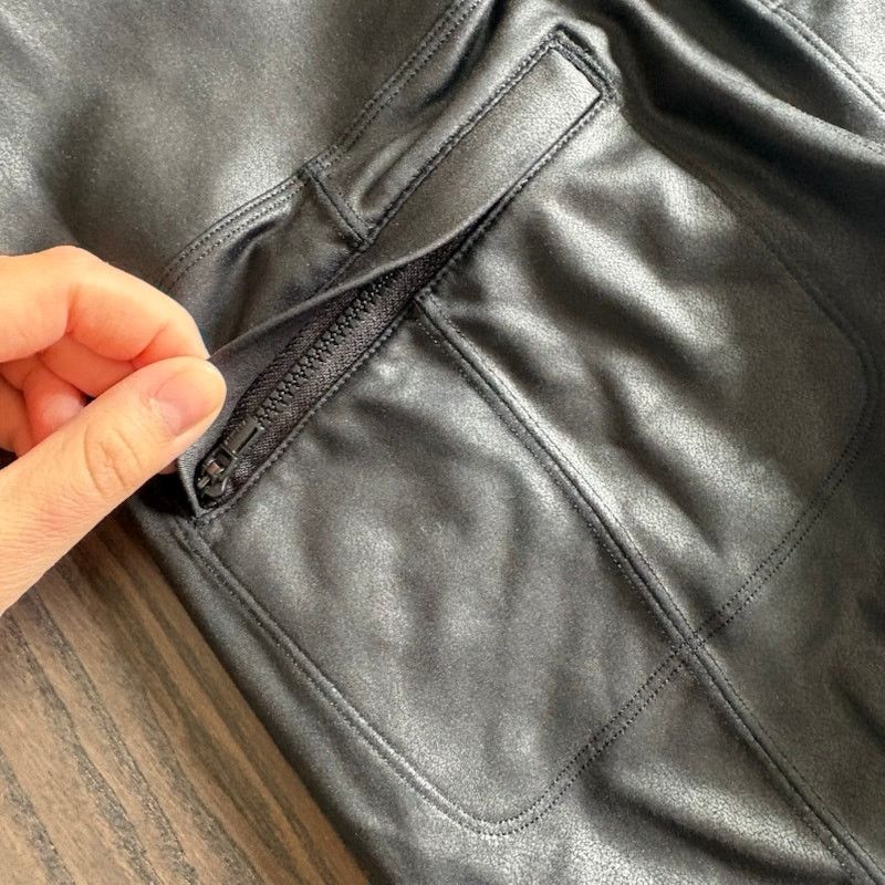 Athleta Athleta Delancey Black Faux Leather Womens Small Petite Size 26" / US 2 / IT 38 - 5 Thumbnail
