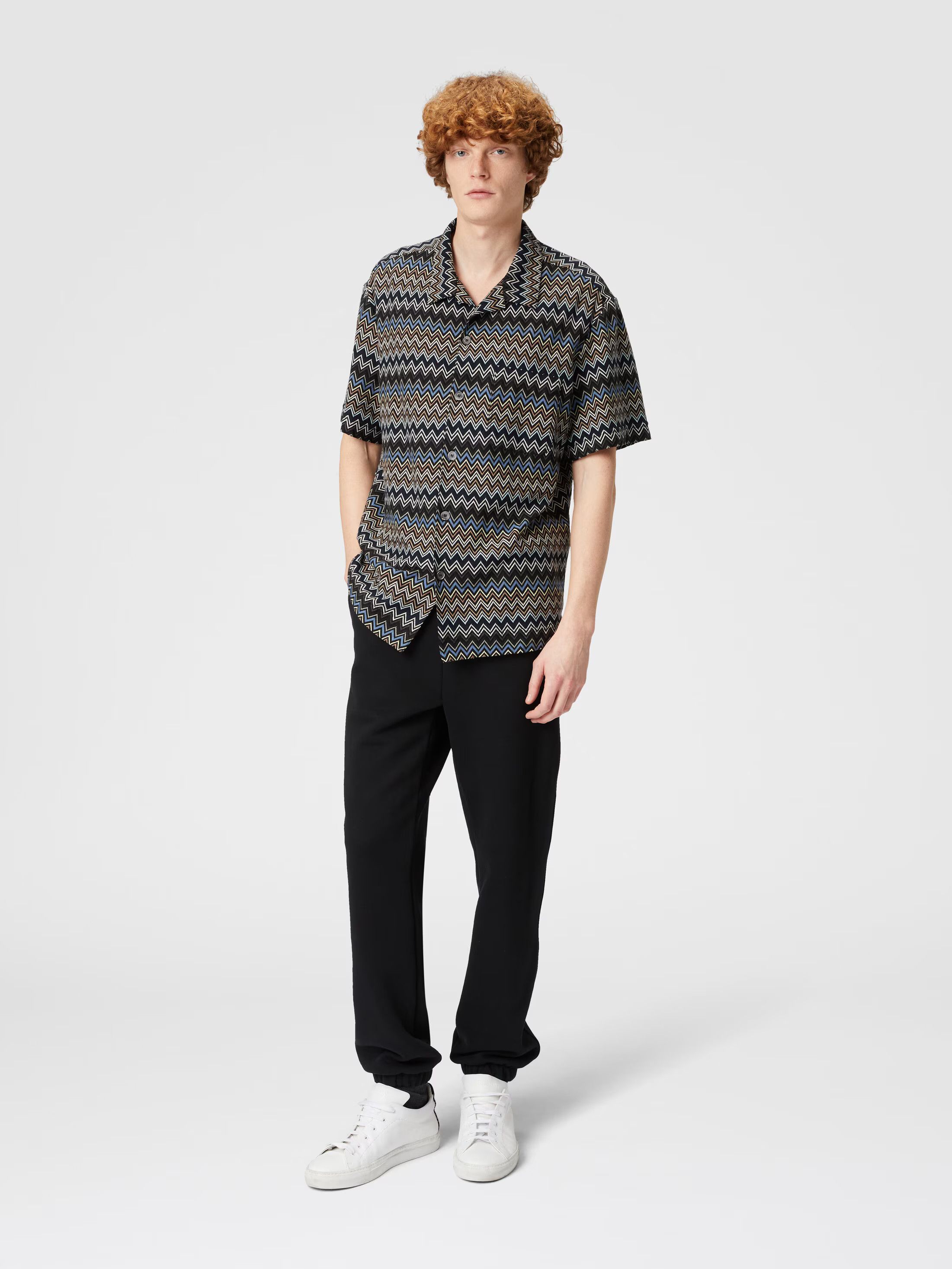 Missoni o1mle0925 Zig Zag Bowling Shirt in Multicolor Size US M / EU 48-50 / 2 - 2 Thumbnail