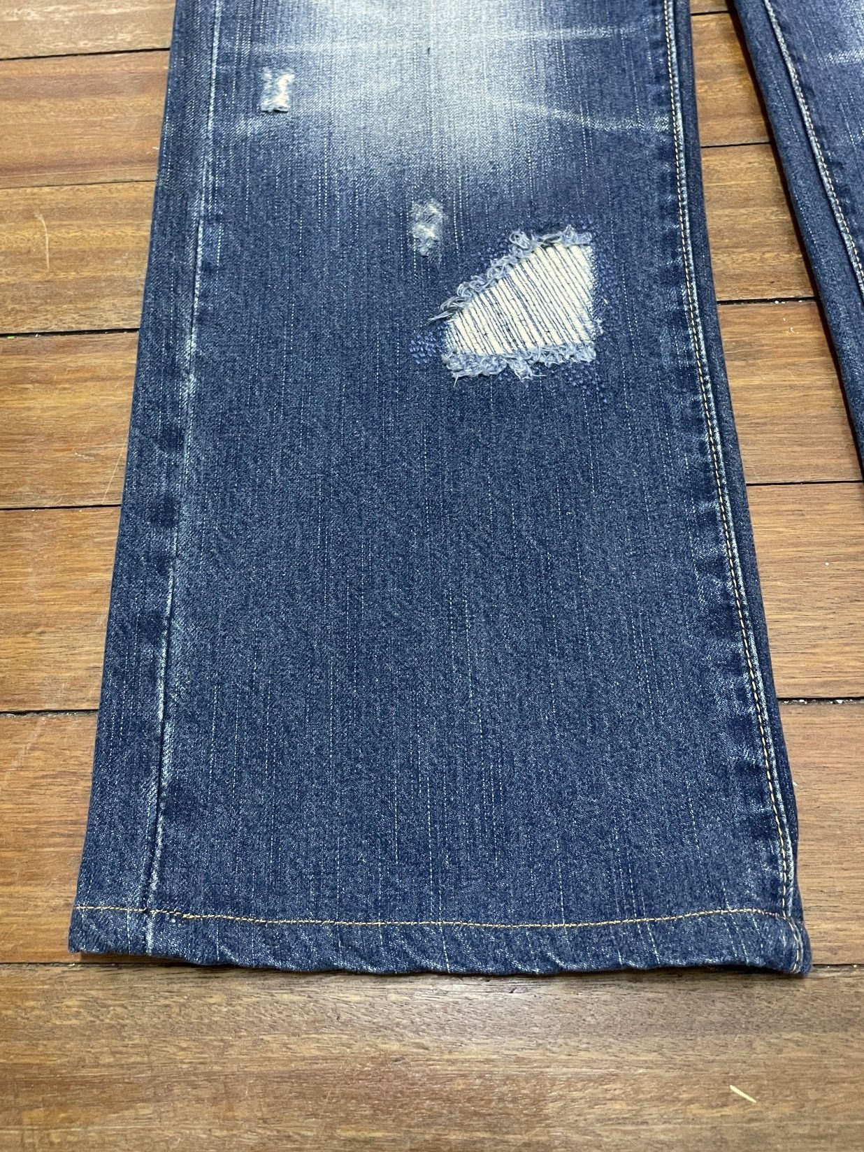 Japanese Brand Rare Design Vintage Brand Big Train Patchwork Jeans 1990s Size US 35 - 5 Thumbnail