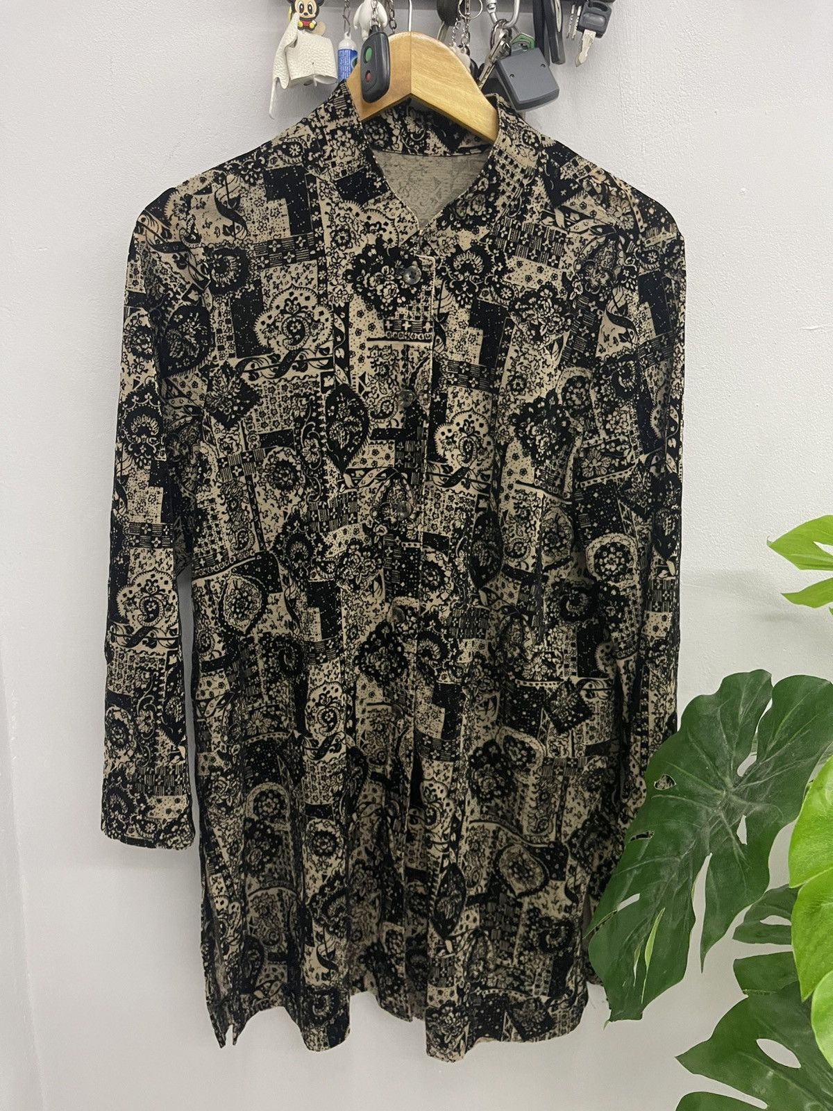 Vintage Vintage Japanese Mesh Flocked Paisley Jacket - Made in Japan Size US XL / EU 56 / 4 - 1 Thumbnail