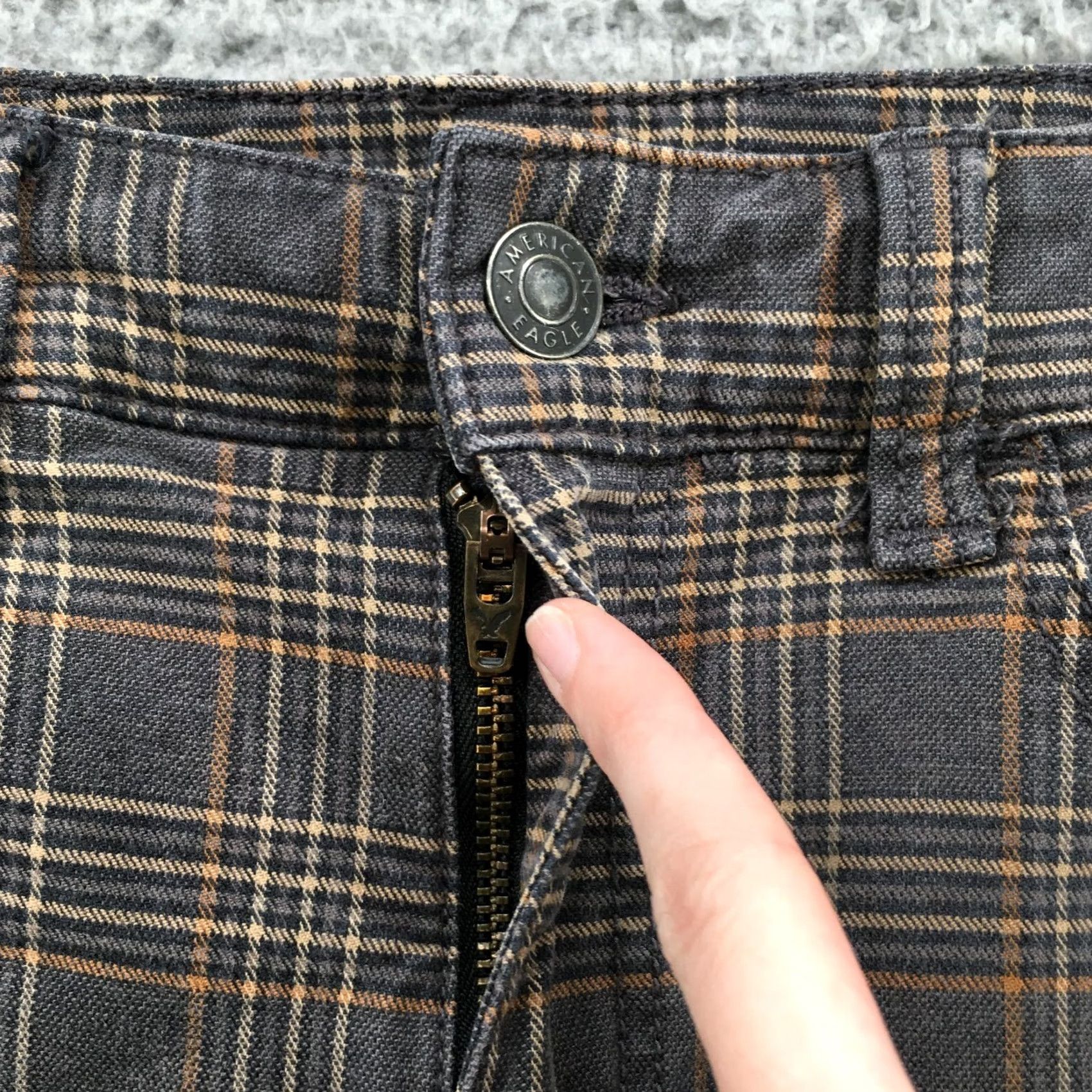 American Eagle Outfitters American Eagle Outfitters Jegging Jeans Womens 4R Brown Plaid Size 27" / US 4 / IT 40 - 3 Thumbnail