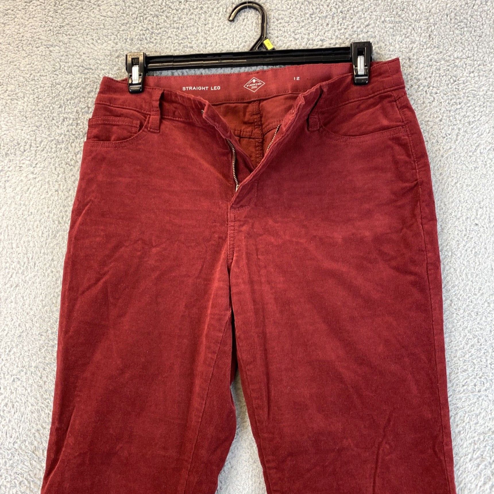 Vintage VINTAGE St. John's Bay Corduroy Pants Women 12 Maroon Comfort Waist Straight Leg Size 34" / US 12 / IT 48 - 2 Thumbnail
