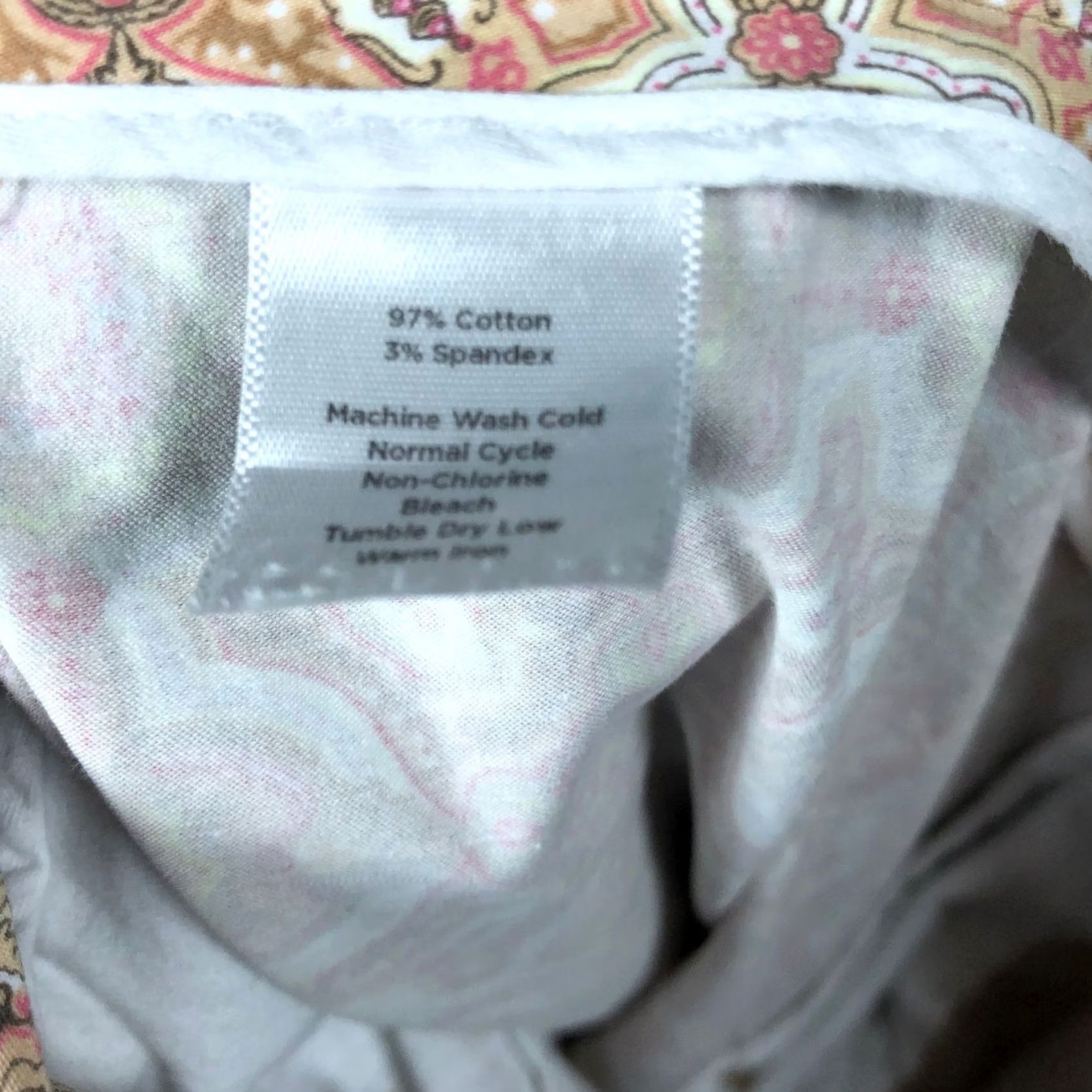 Talbots Talbots Womens Pants Tan Pink Paisley High Rise Chino Cropped Stretch 8 Size 30" / US 8 / IT 44 - 6 Thumbnail