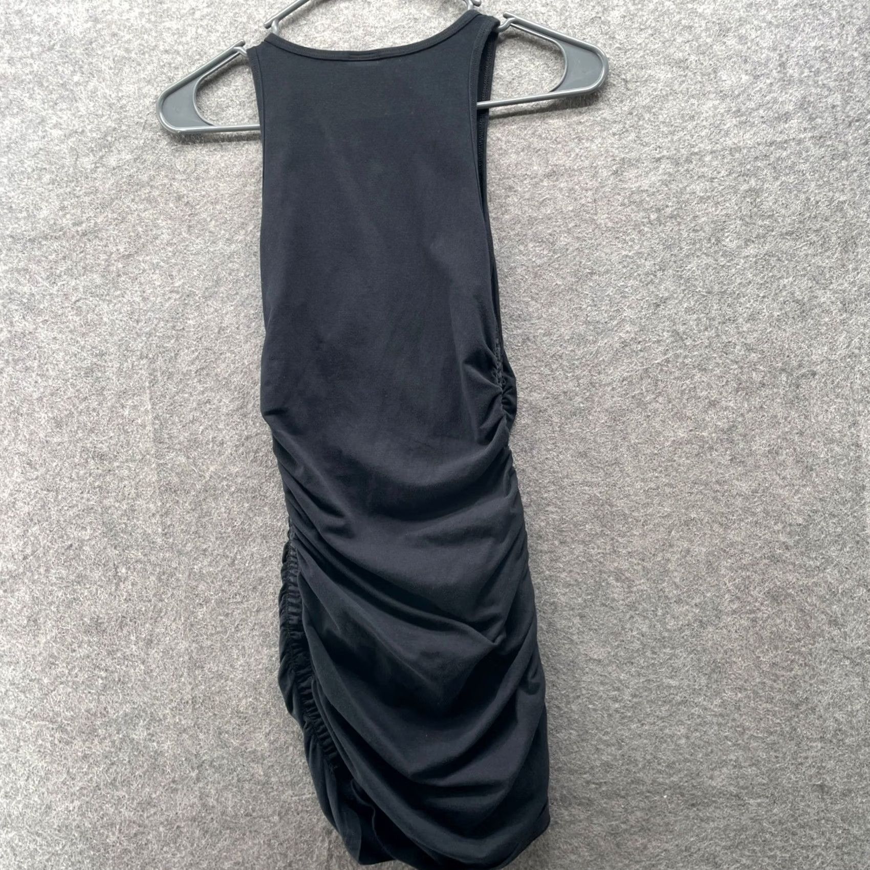 TNA Aritzia Tna Shoreline Ruched Mini Dress Womens XS Black Bodycon Tank Tunic Size XS / US 0-2 / IT 36-38 - 2 Thumbnail