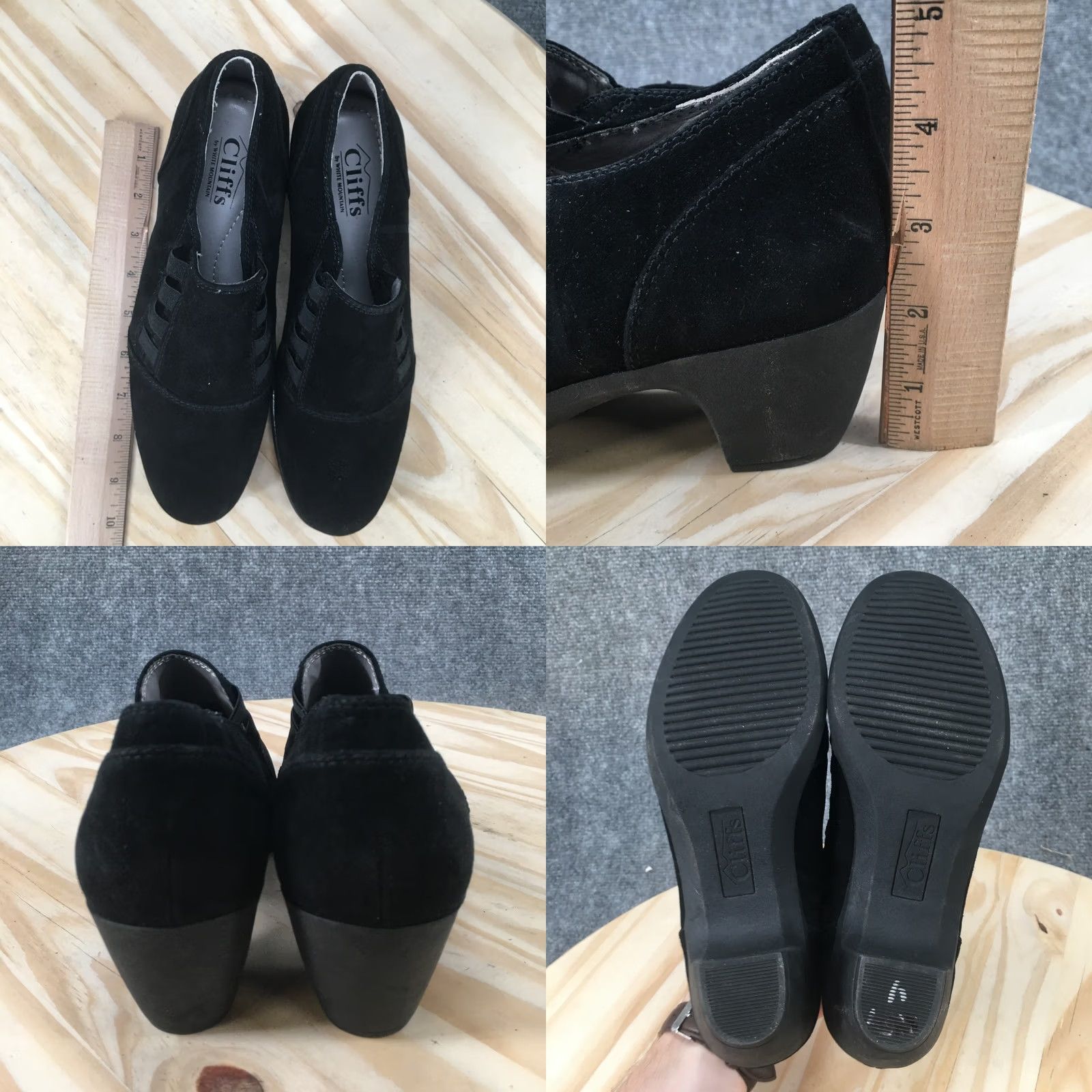 Vintage Cliffs by White Mountain Arielle Boots Womens 8 Slip On Low Ankle Bootie Black Size US 8 / IT 38 - 8 Thumbnail