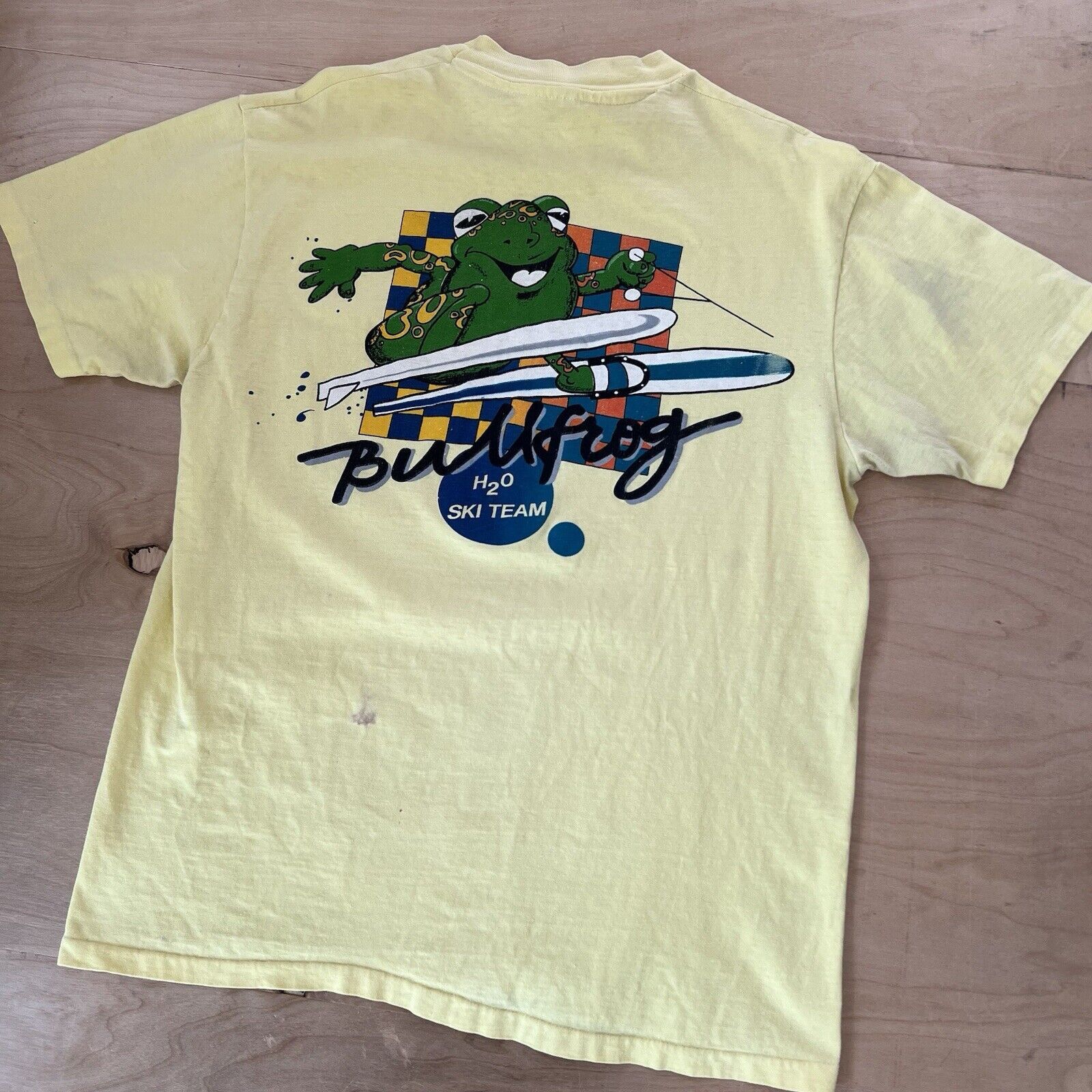 Vintage Vintage Bullfrog Ski Team Shirt Yellow 80s Snowboard Cartoon Size US L / EU 52-54 / 3 - 9 Thumbnail