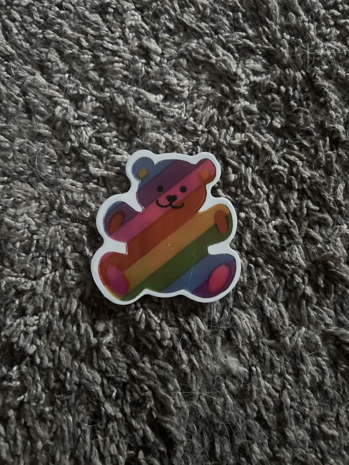 Hypebeast Rainbow Striped Teddy Bear Sticker Size ONE SIZE - 1 Thumbnail