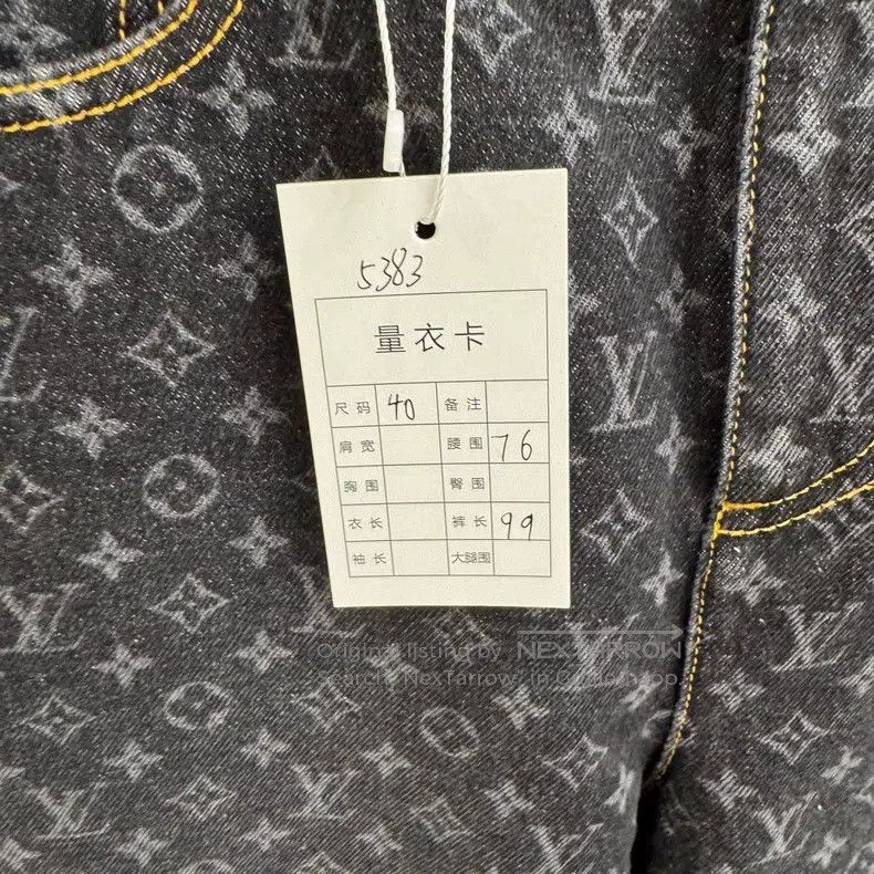 Louis Vuitton Louis Vuitton Black and grey full print straight leg jeans Size US 40 / EU 56 - 6 Thumbnail