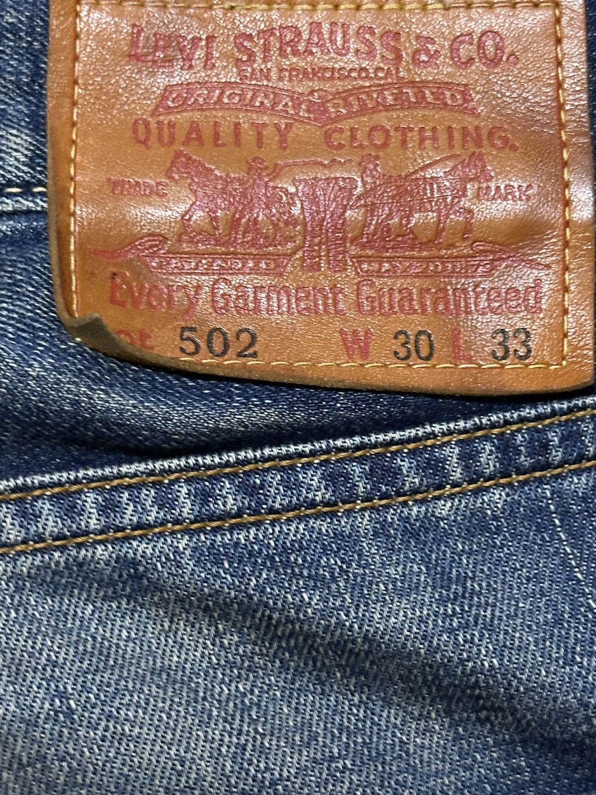Levi's Vintage Levis 502 Mud Faded Wash Distress Style Loose Jeans Size US 31 - 9 Thumbnail