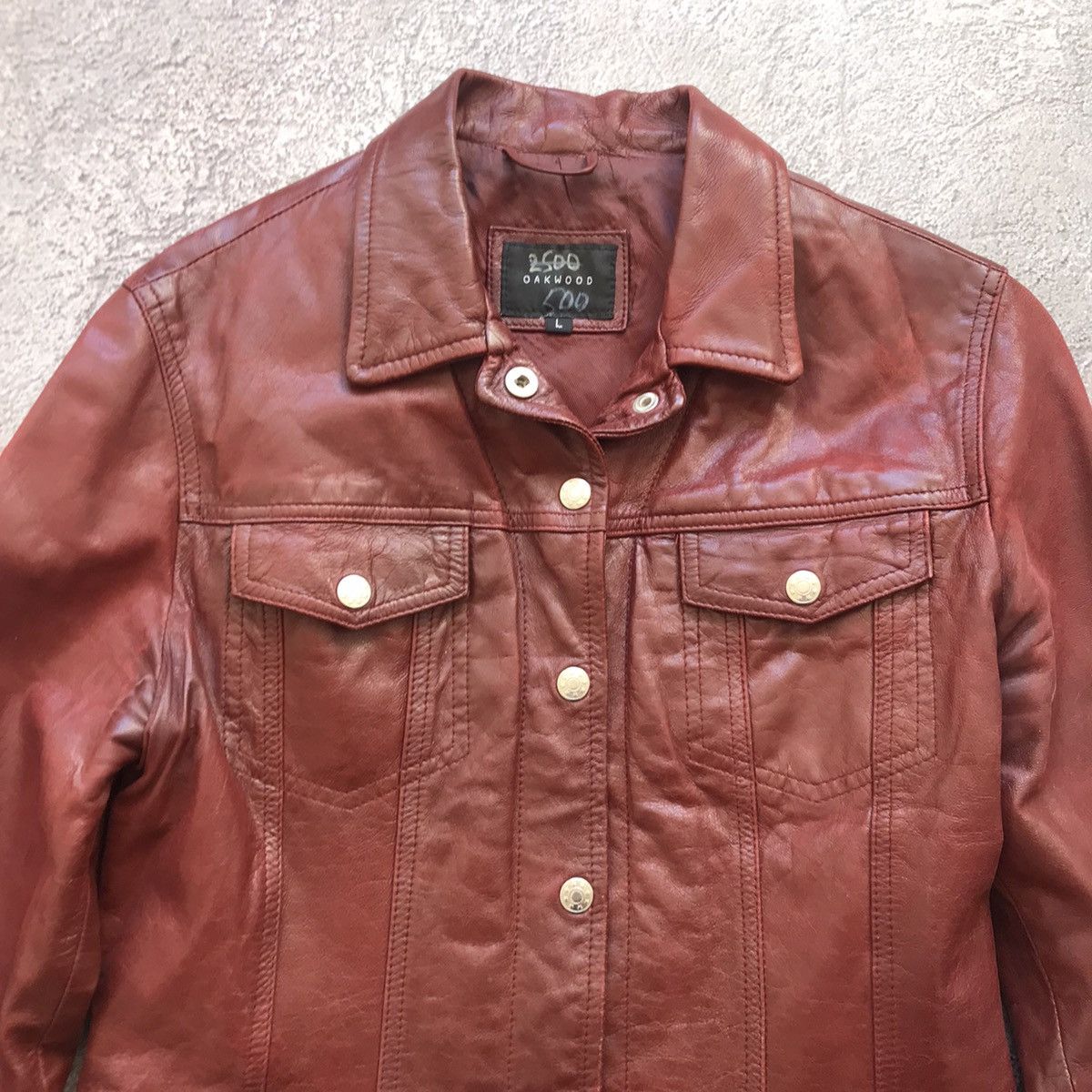 Genuine Leather Vintage Y2K Brown Leather Jacket Streetwear Workwear Baggy L Size L / US 10 / IT 46 - 2 Thumbnail