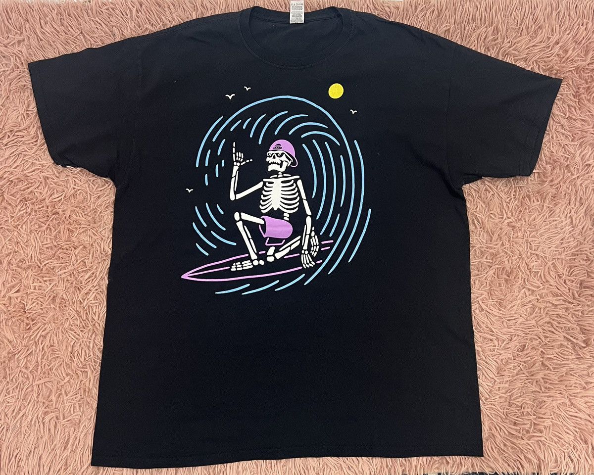 Vintage SURF SKELETON T Shirt VINTAGE Pastel Surf or Die dude Size US XL / EU 56 / 4 - 1 Thumbnail