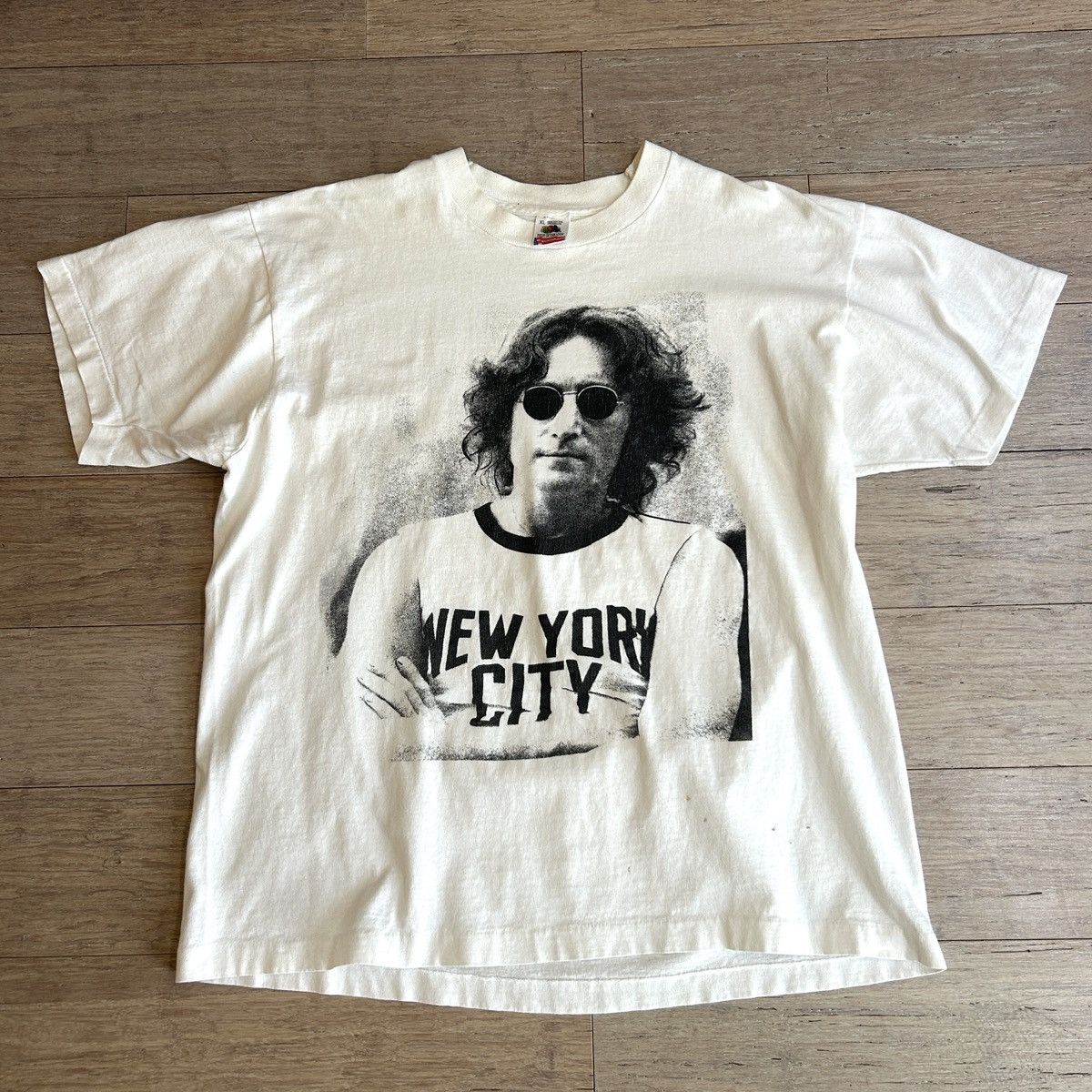 Vintage 1990s John Lennon New York City Shirt Made In USA XL Size US XL / EU 56 / 4 - 1 Thumbnail
