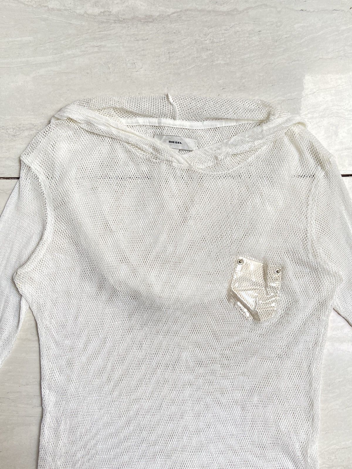 Diesel DIESEL White Mesh T-shirt Size US XS / EU 42 / 0 - 14 Thumbnail