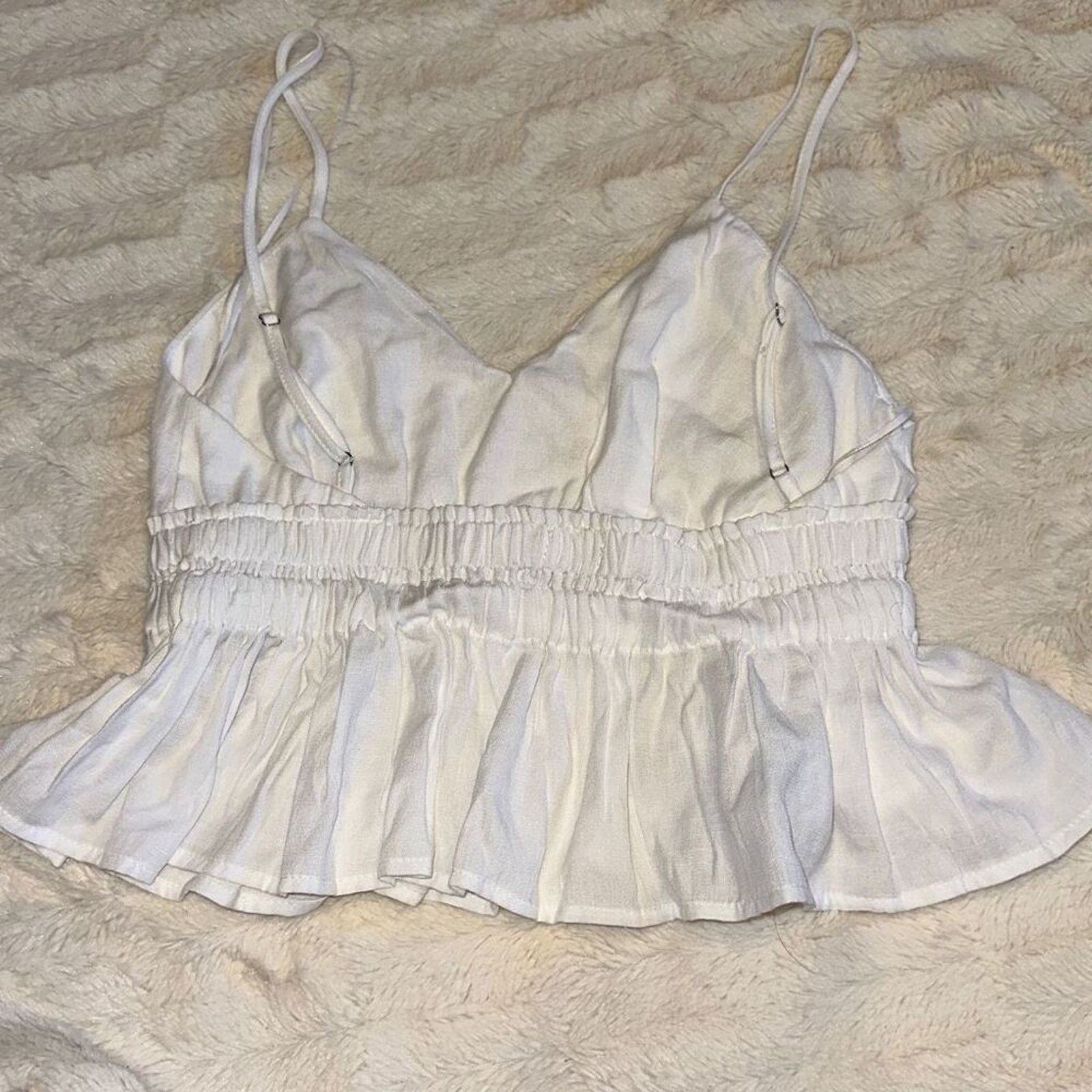 Other Cotton Candy White Peplum Cami Top | Sz S Size S / US 4 / IT 40 - 4 Thumbnail