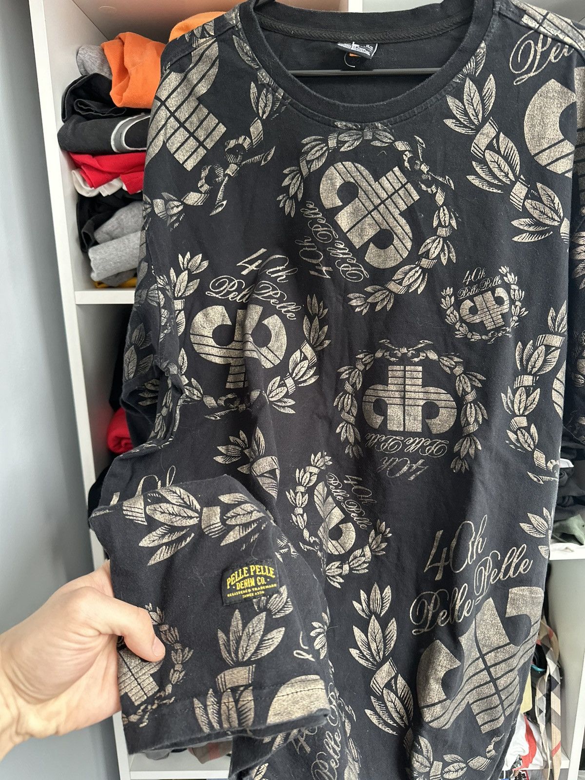 Marc Buchanan 🔥VINTAGE PELLE PELLE RAP OVER PRINTED T-SHIRT🔥 Size US XL / EU 56 / 4 - 5 Thumbnail